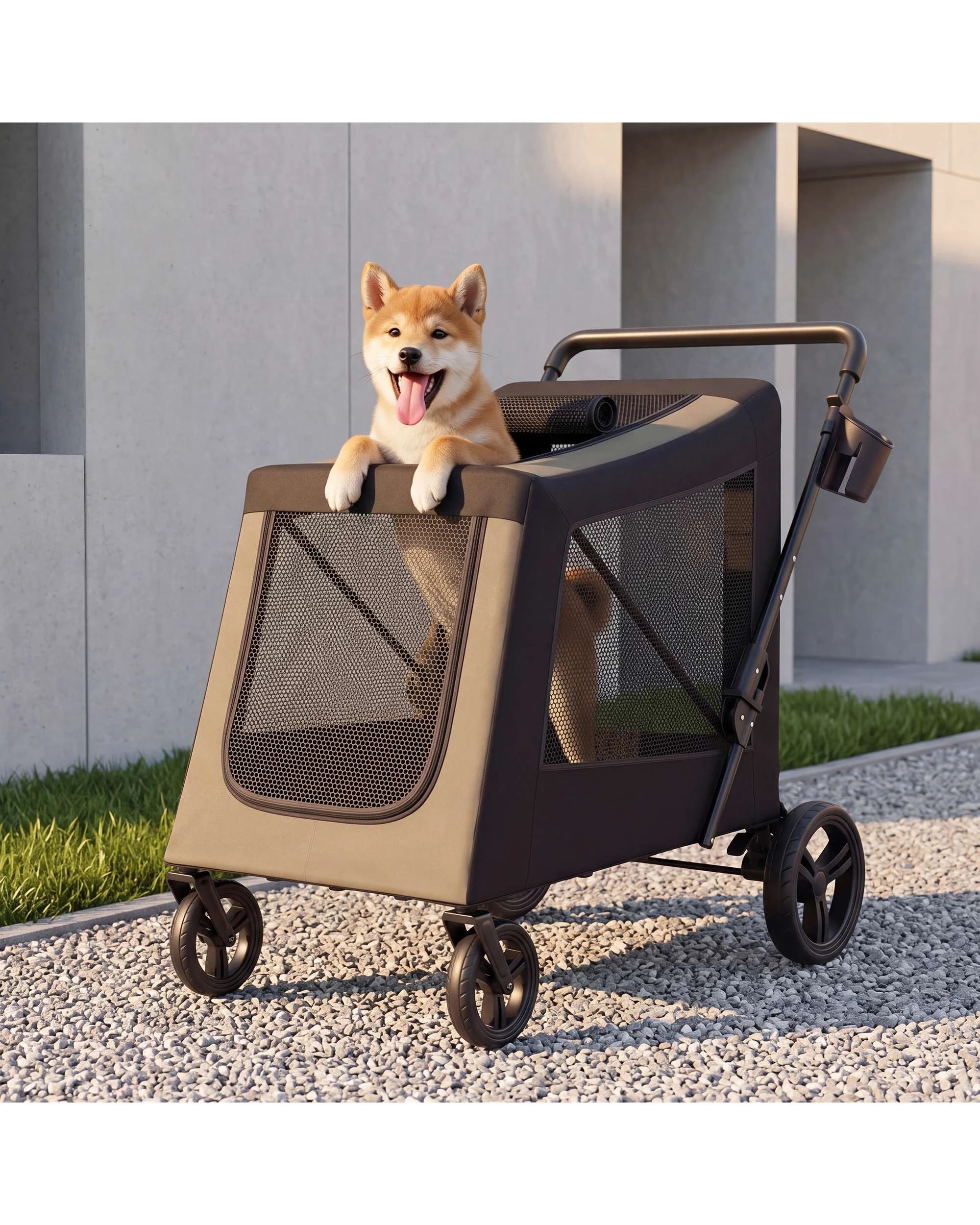 3 Advwin Pet Stroller Dog Pram Large Carrier Cat Travel Foldable Strollers, 3 of 10
