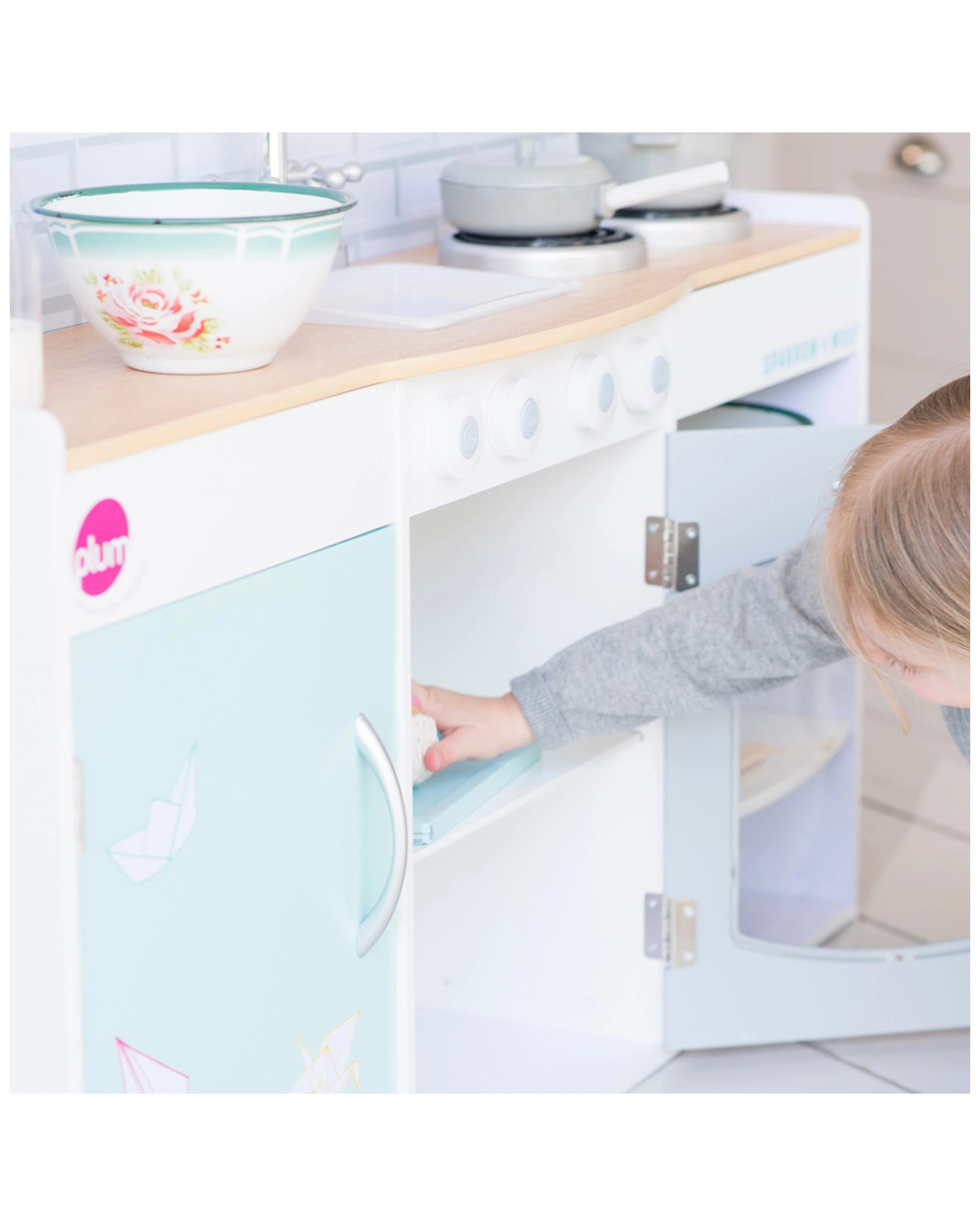 4 Plum Play Au Peppermint Townhouse Wooden Dolls House 3 Storey With Kitchen, 4 of 6