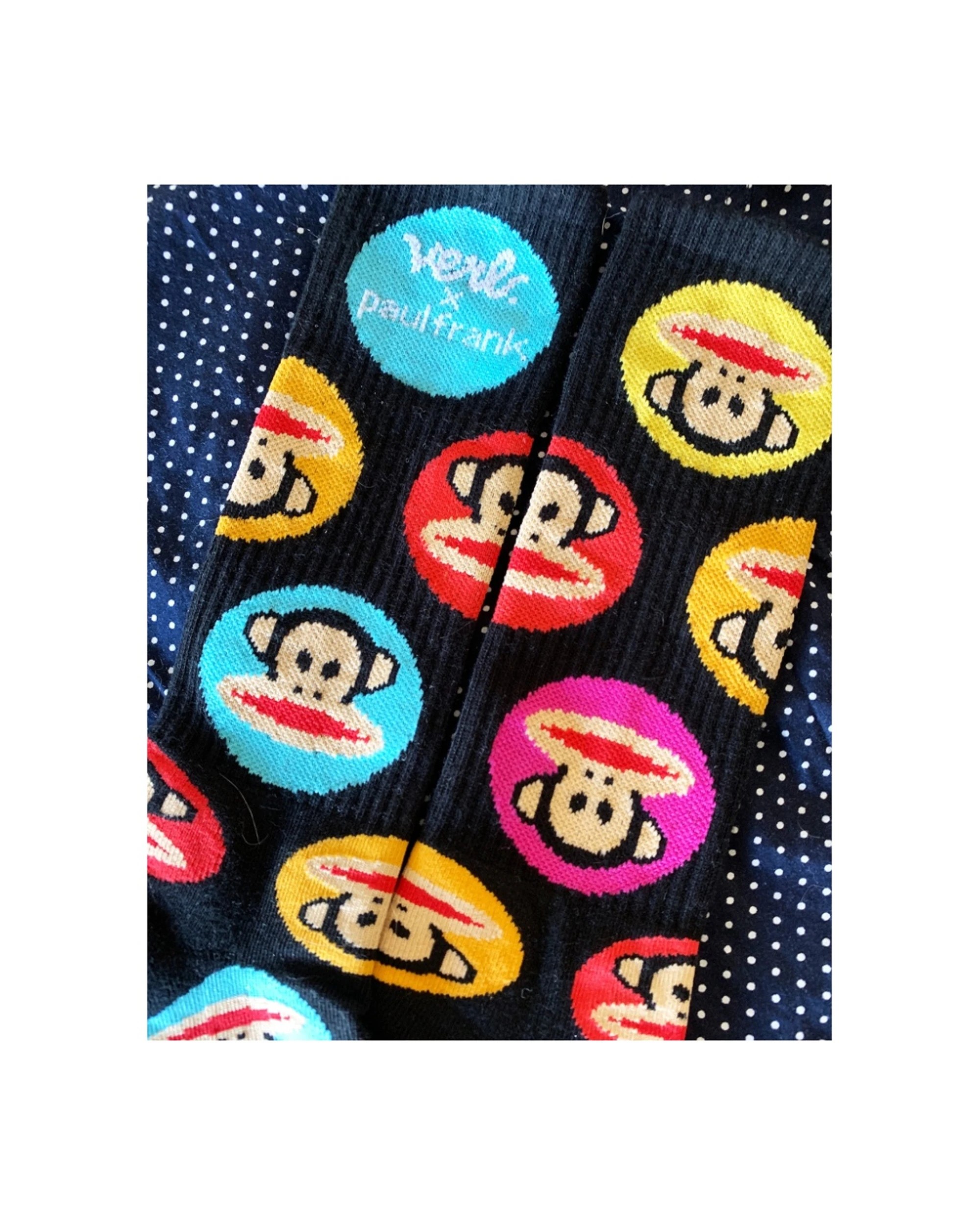 2 Verb. X Paul Frank Polka Dot Mens Socks - 8-11, 2 of 4