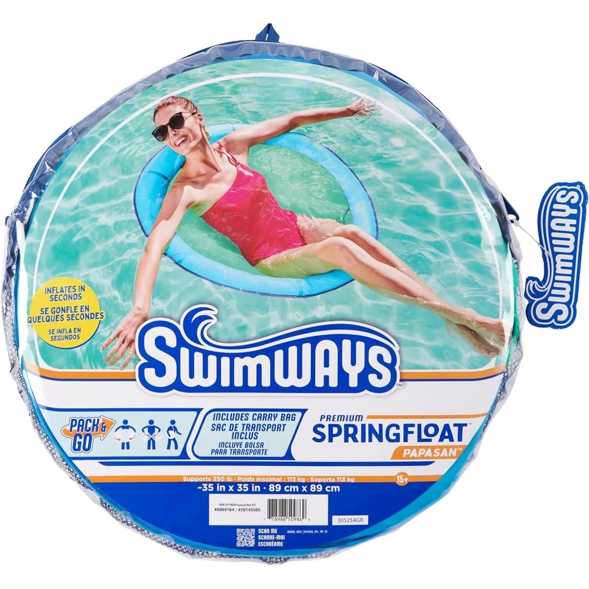 7 Swimways Premium Spring Float Papasan - Sky Blue, 7 of 7