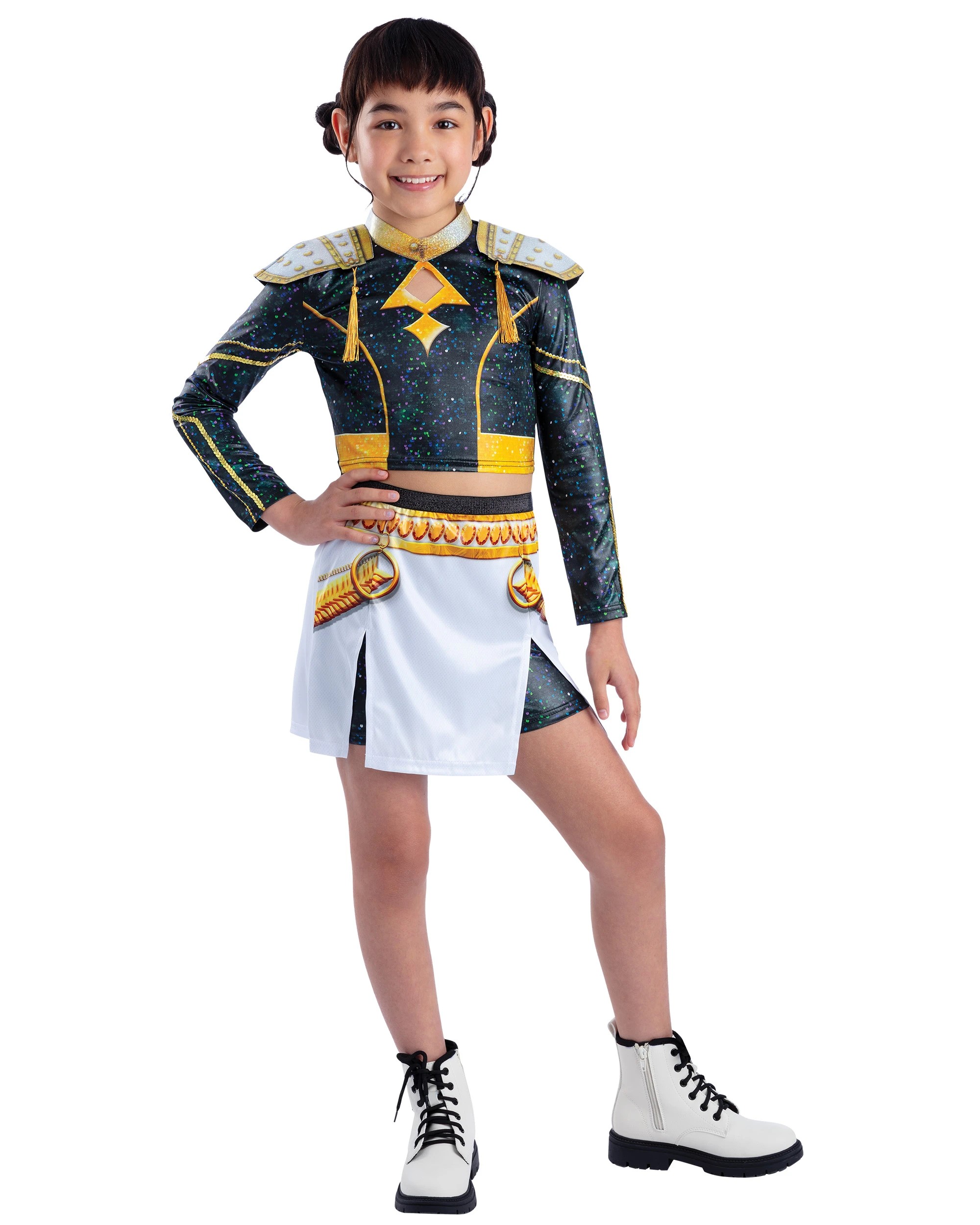 1 KPop Demon Hunters K - Pop Demon Hunters Zoey Golden Deluxe Child Costume - Size 9 - 10yrs - Black, 1 of 8