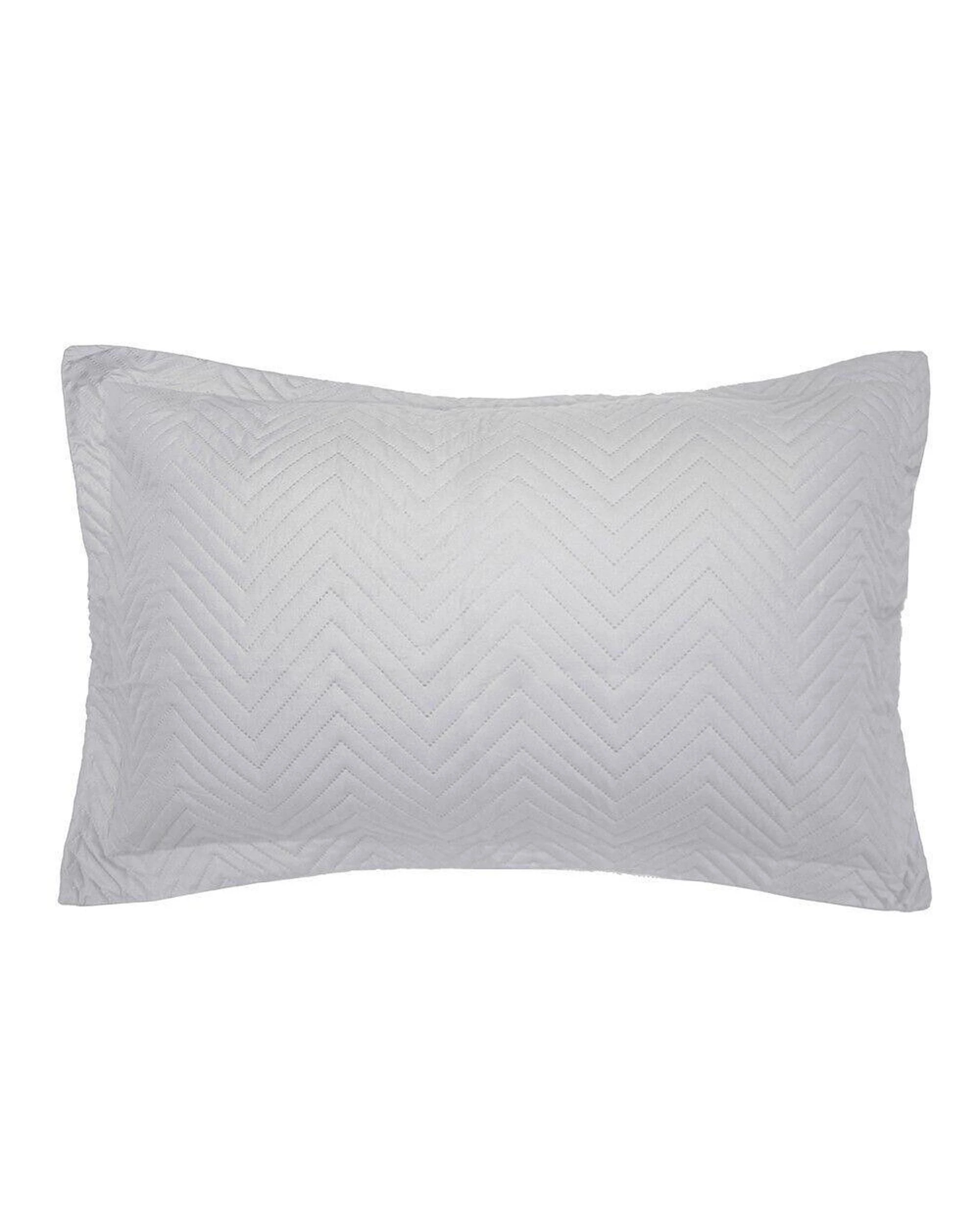 2 Bambury Herringbone Embossed Coverlet Set Silver Single Double, 2 of 2