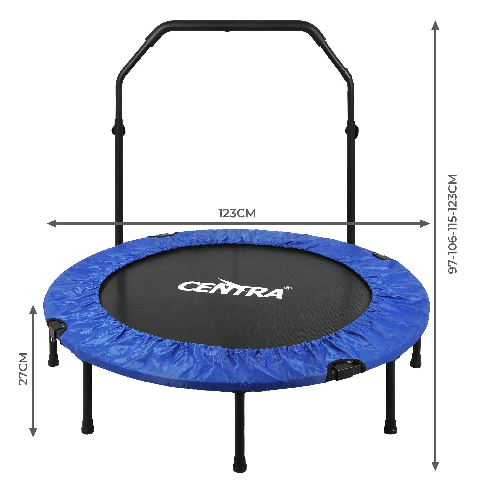 3 Centra 48" Mini Trampoline Rebounder Folding Fitness Exercise Home Gym Indoor, 3 of 9