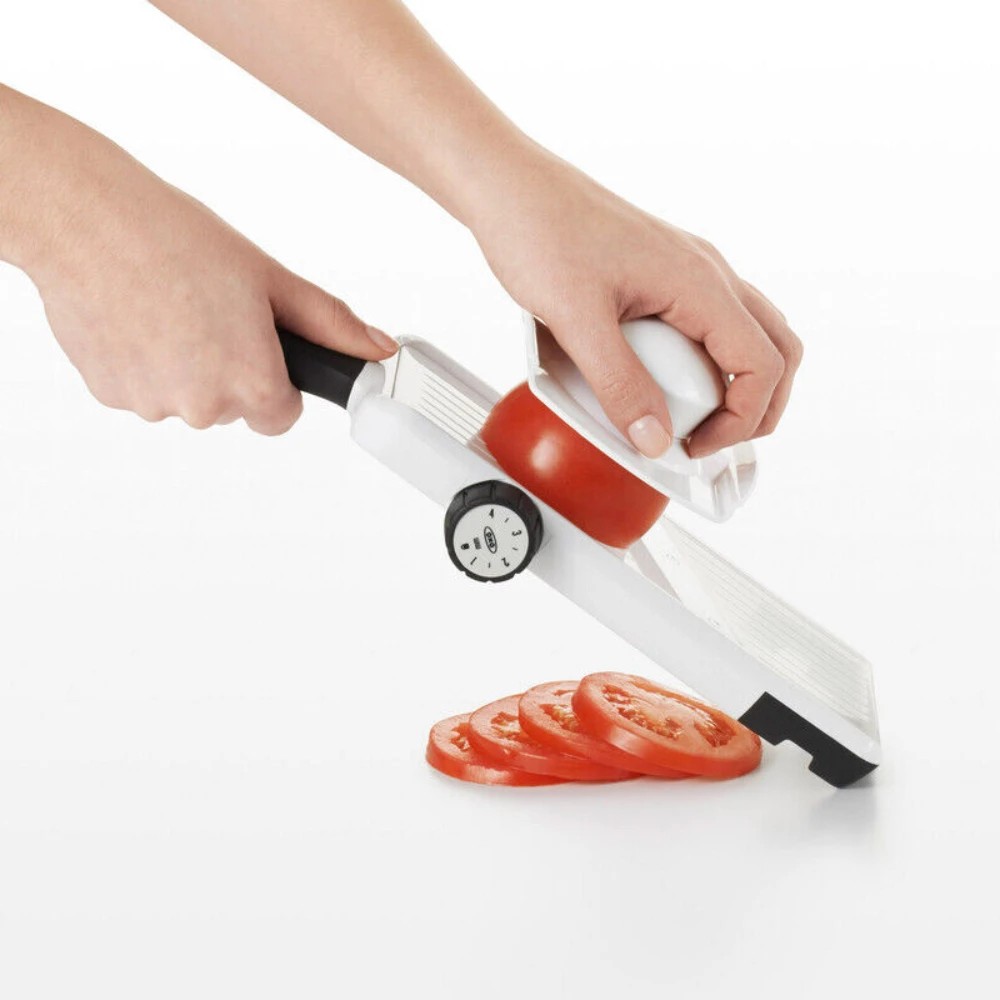 2 OXO Adjustable Hand Held Mandoline Slicer - White, 2 of 4