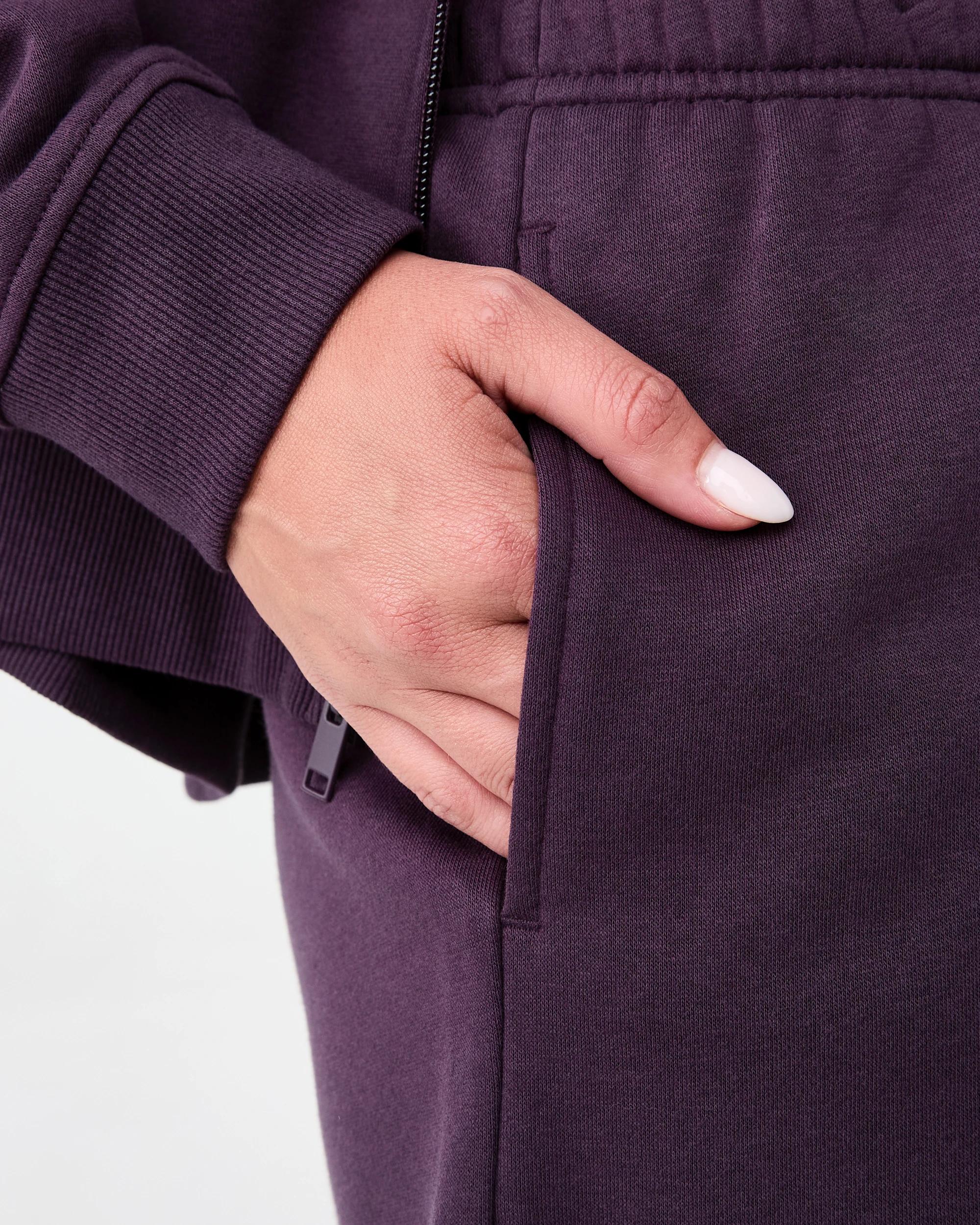 5 Active Womens Fleece Shorts Pur Raisin, 5 of 7