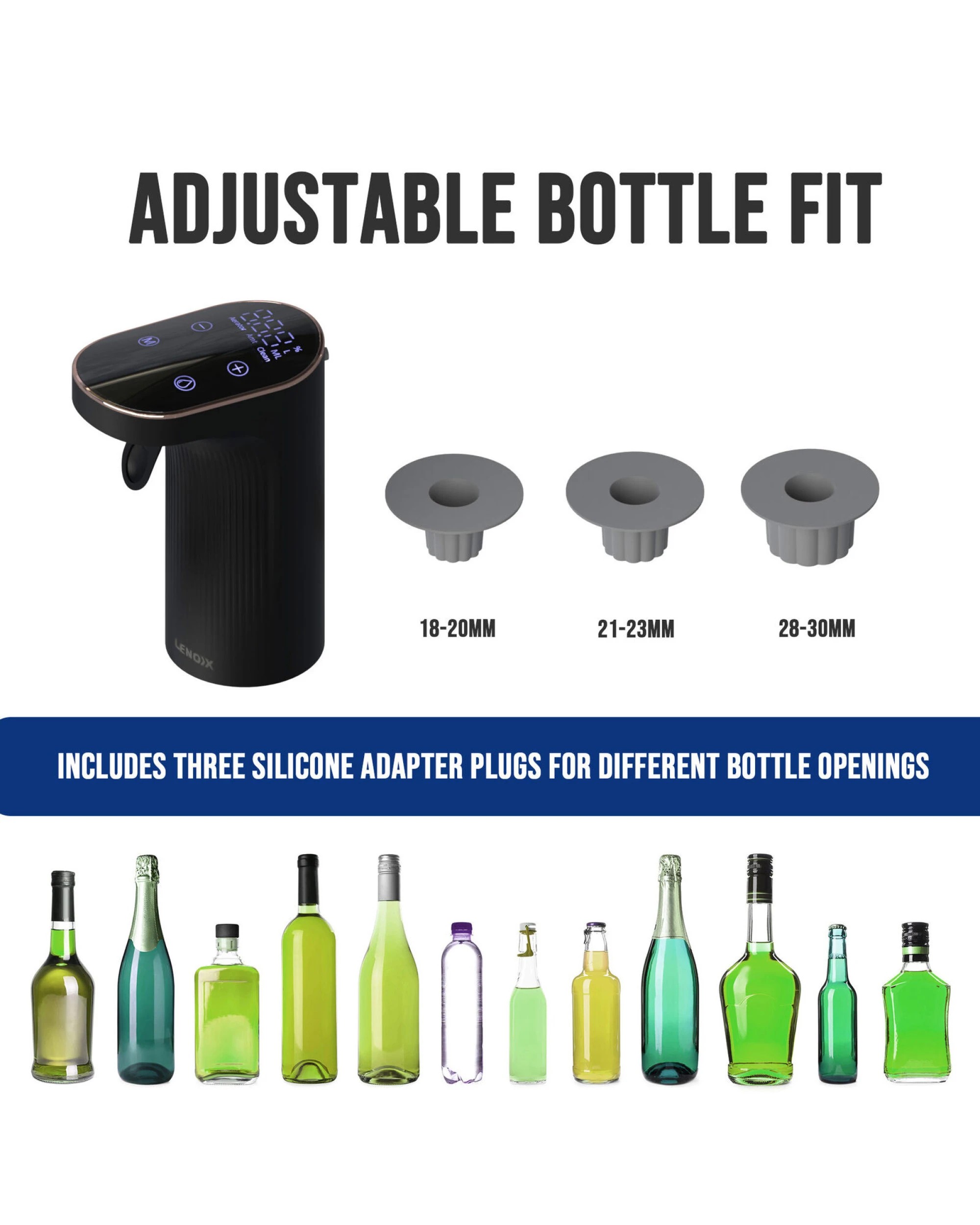 5 Lenoxx Instant Wine Aerator & Dispenser with Adjustable Bottle Fit, 5 of 7