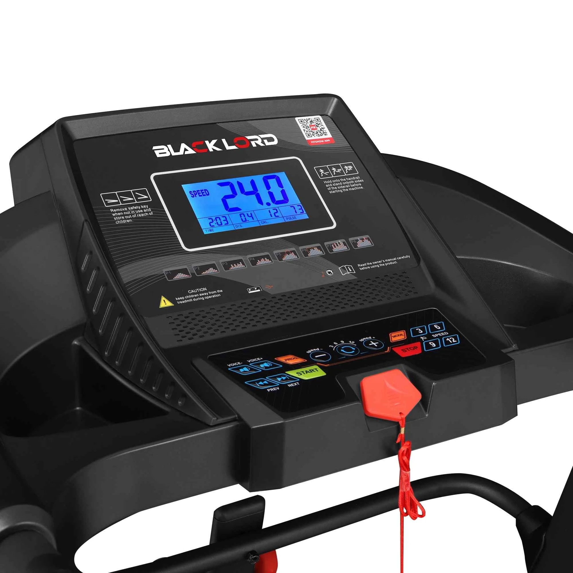 8 Black Lord Treadmill Electric Home Gym Exercise Run Machine Incline Fitness, 8 of 10
