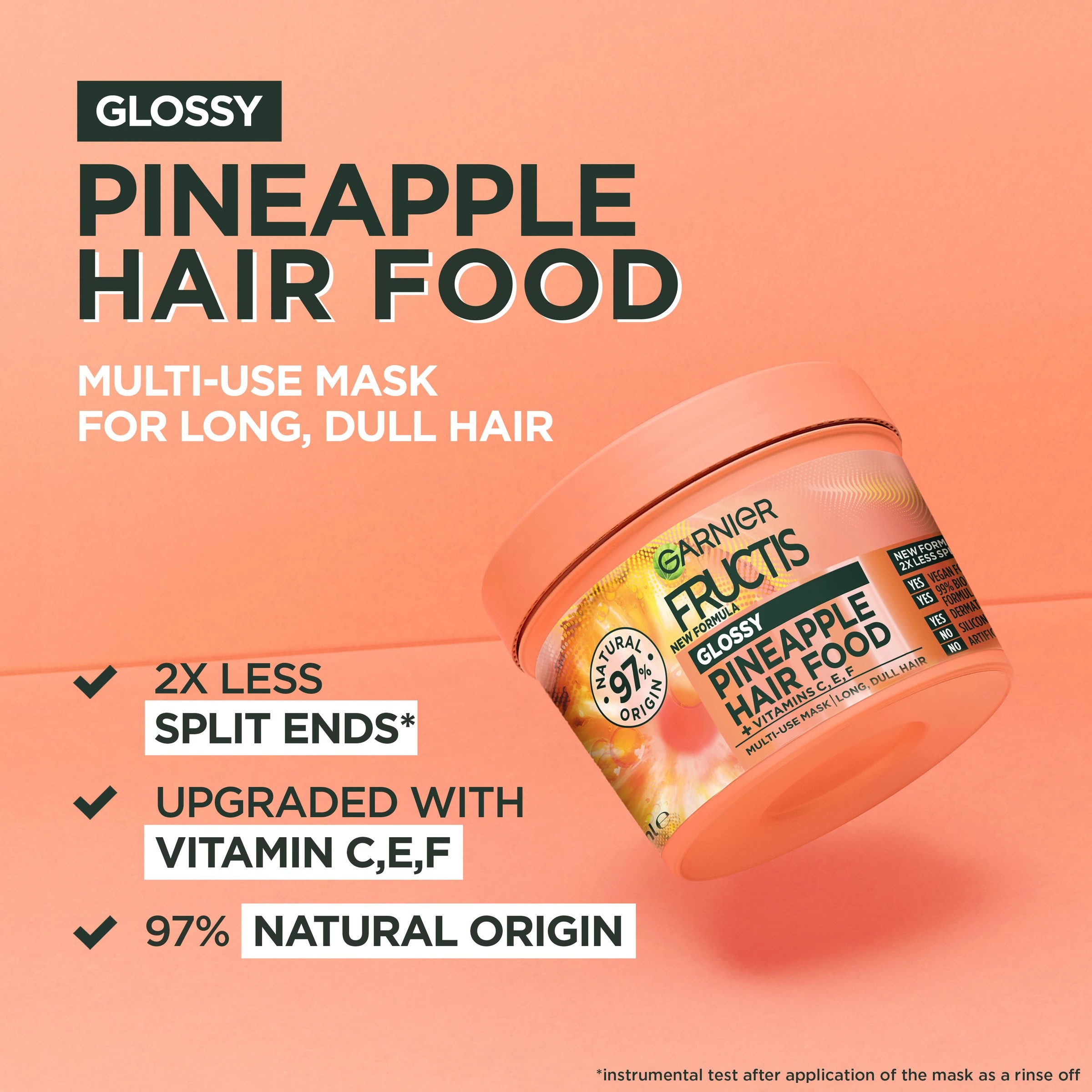 3 Garnier Fructis Glossy Pineapple Hair Food 390ml, 3 of 8