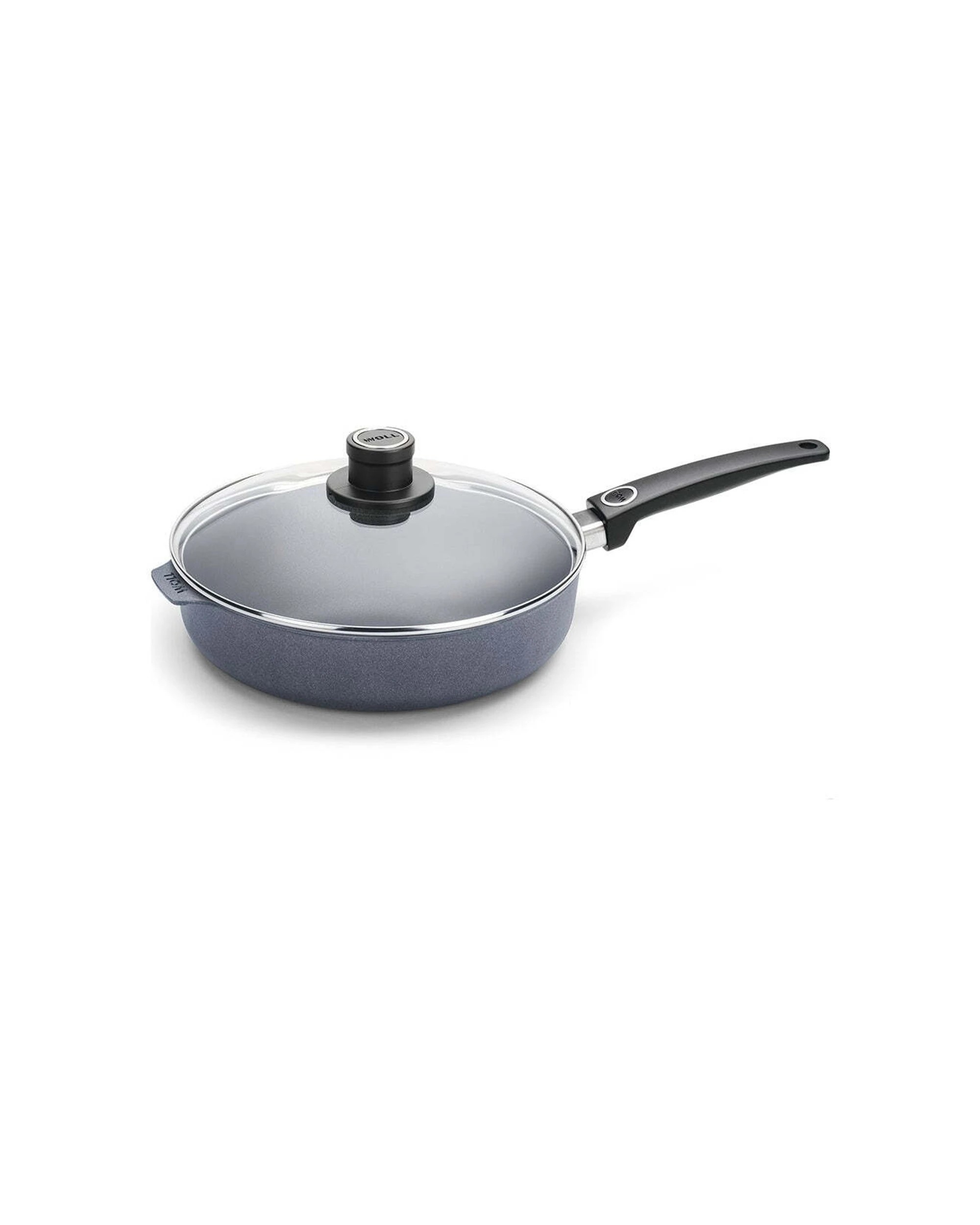 1 Woll Diamond Lite Aluminium Saute Pan 28cm 3.5L with Lid and Fixed Handle - Silver, 1 of 3