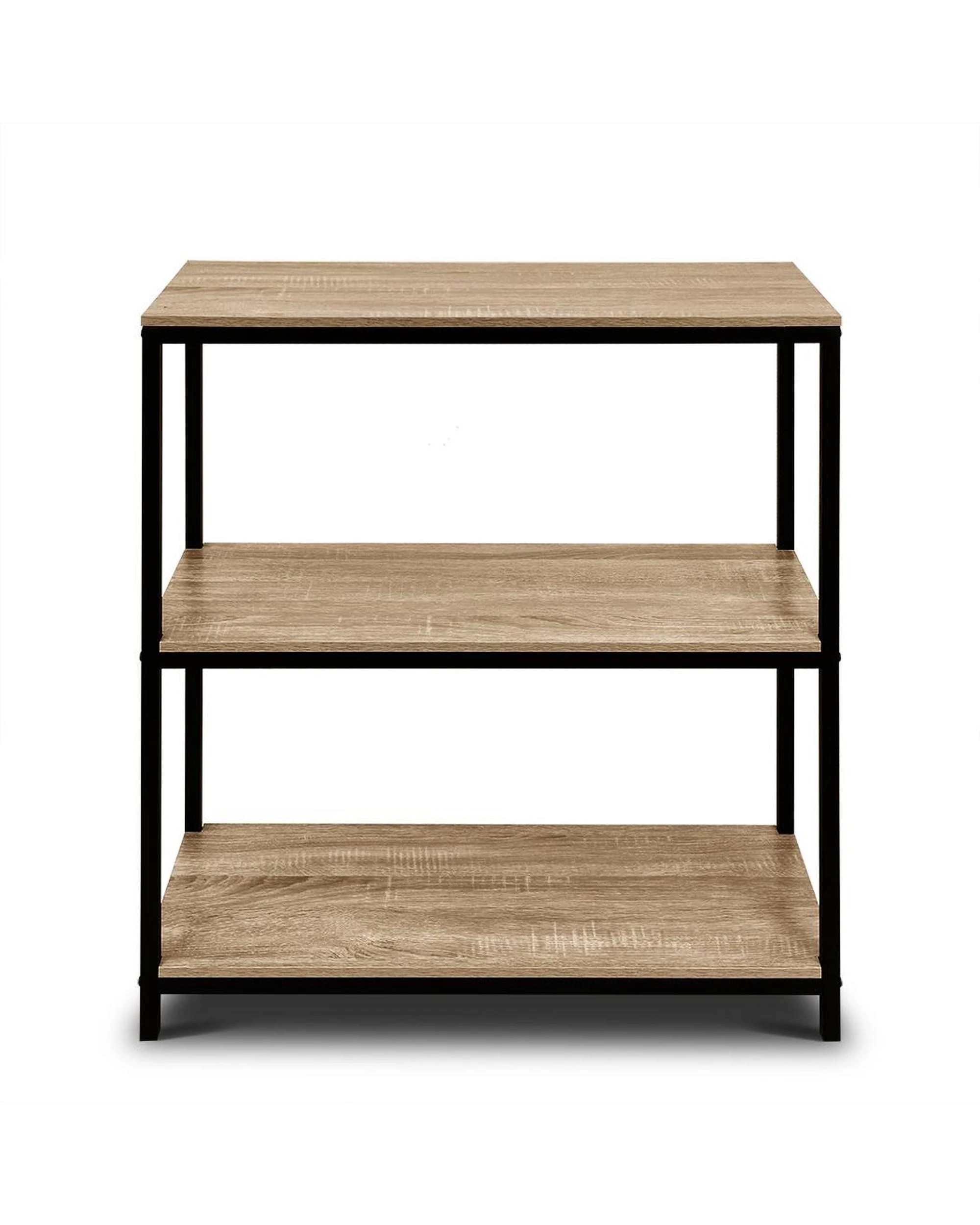 4 Rome Industrial Style Storage Bookshelf Set Oak, 4 of 10