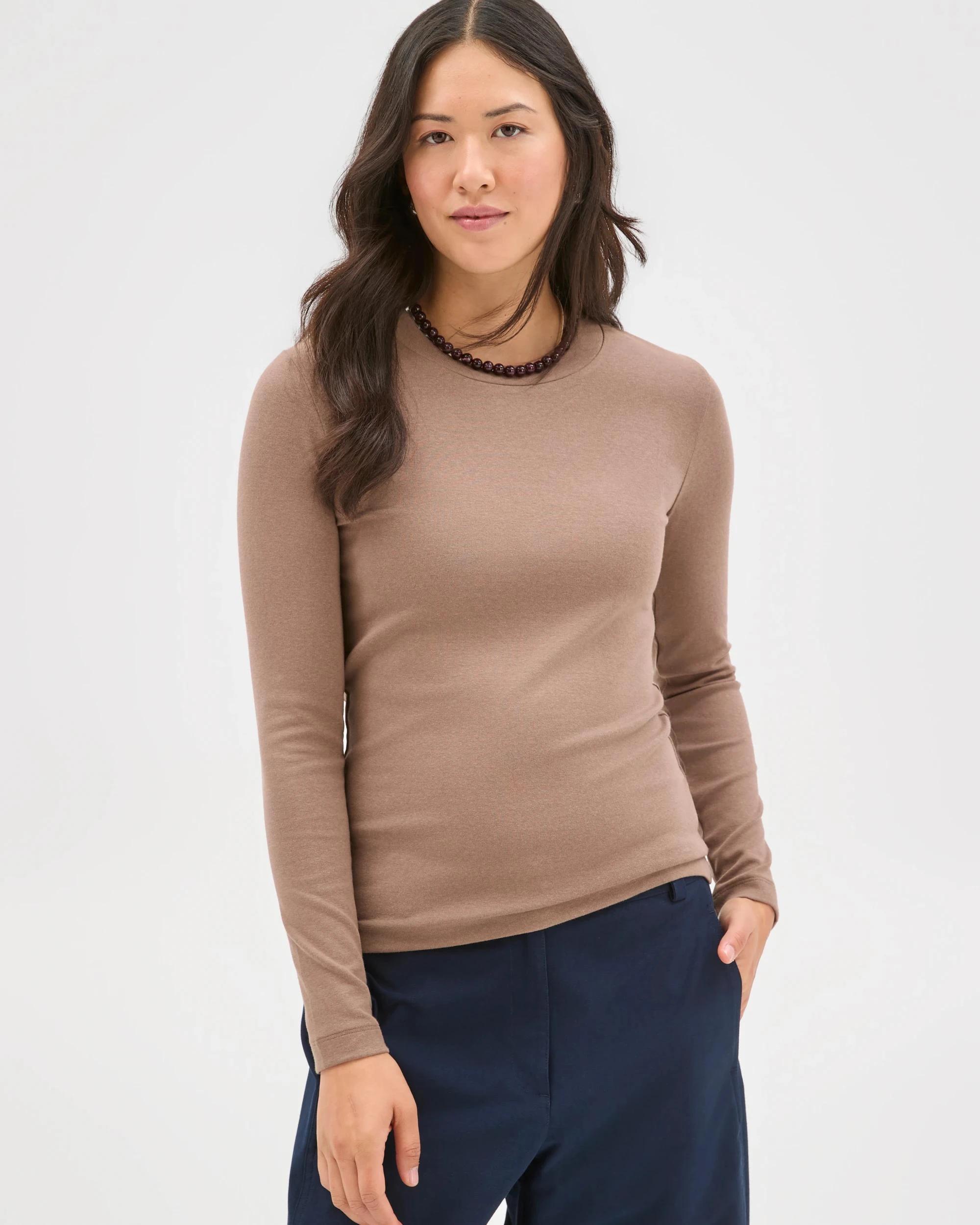 3 Target Woman Soft Touch Long Sleeve T-Shirt FAWN MARLE, 3 of 7