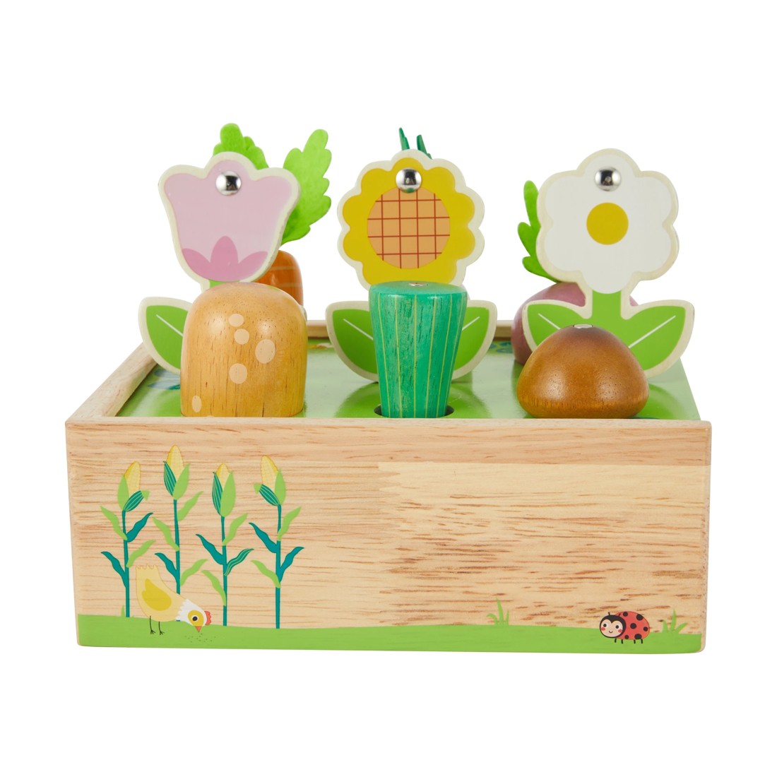 3 12 Piece Wooden Gardening Shape Sorter Playset, 3 of 10