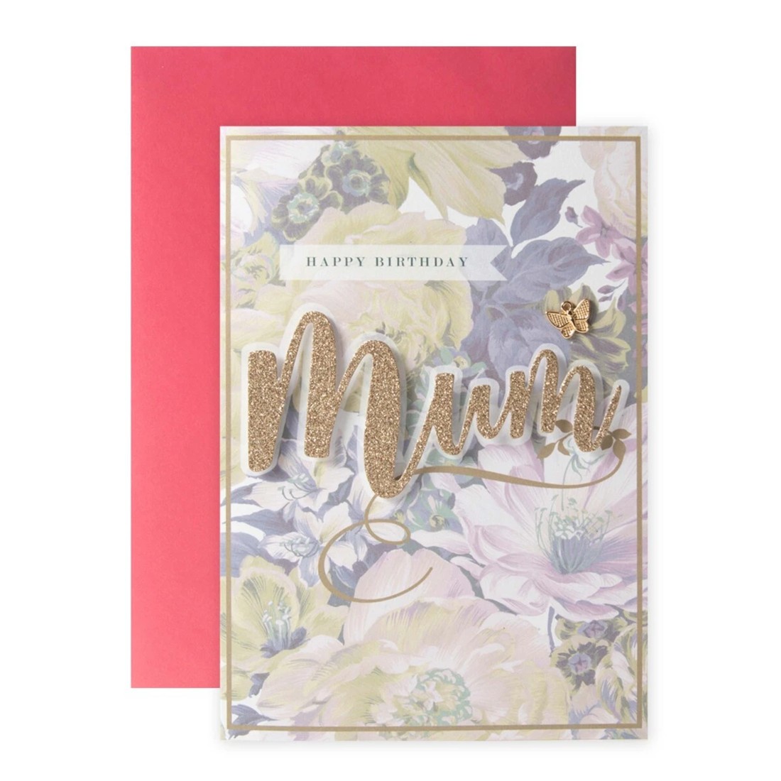 1 Connections from Hallmark Birthday Card For Mum - Butterfly & Flowers, 1 of 3