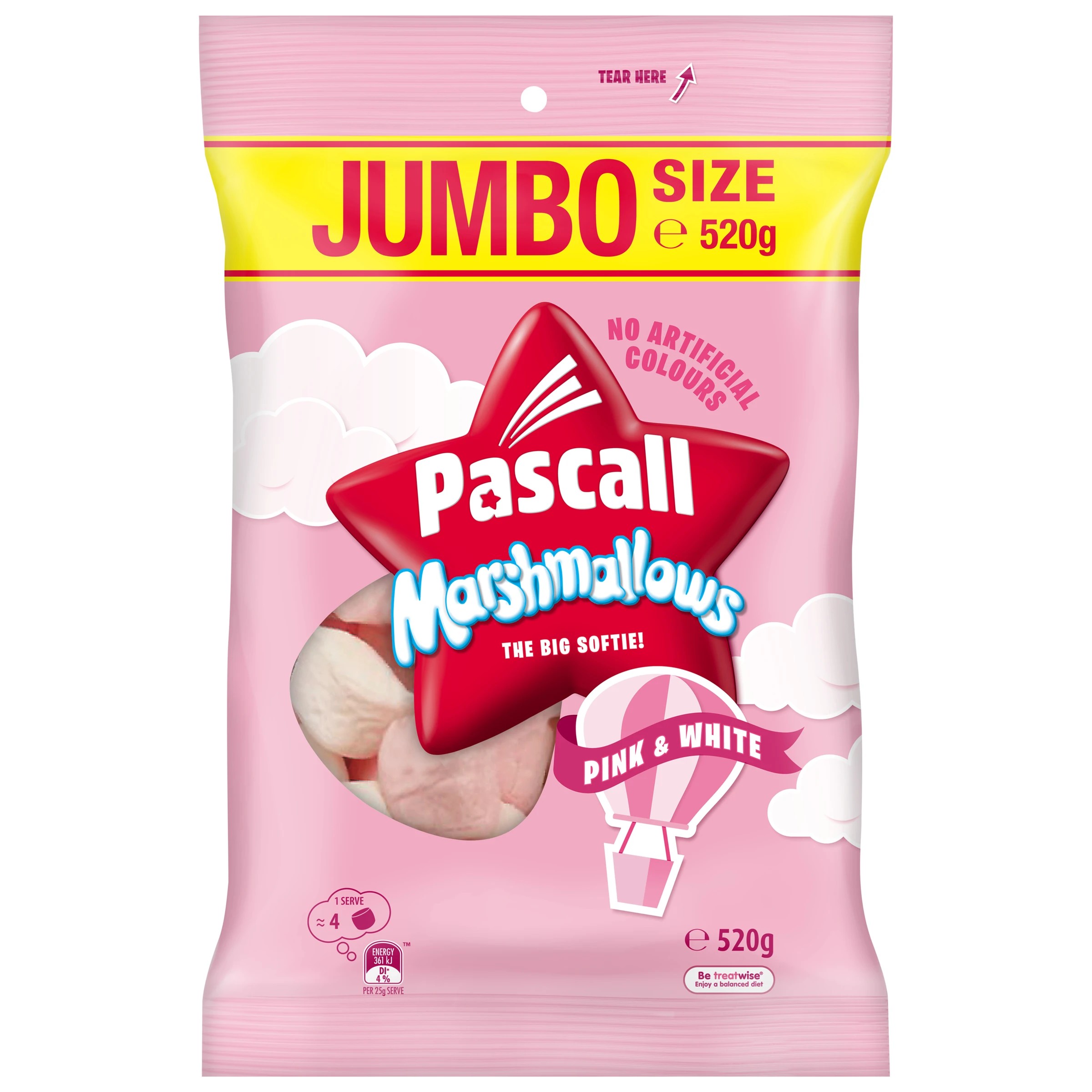 1 Pascall Pink & White Marshmallows 520g, 1 of 2