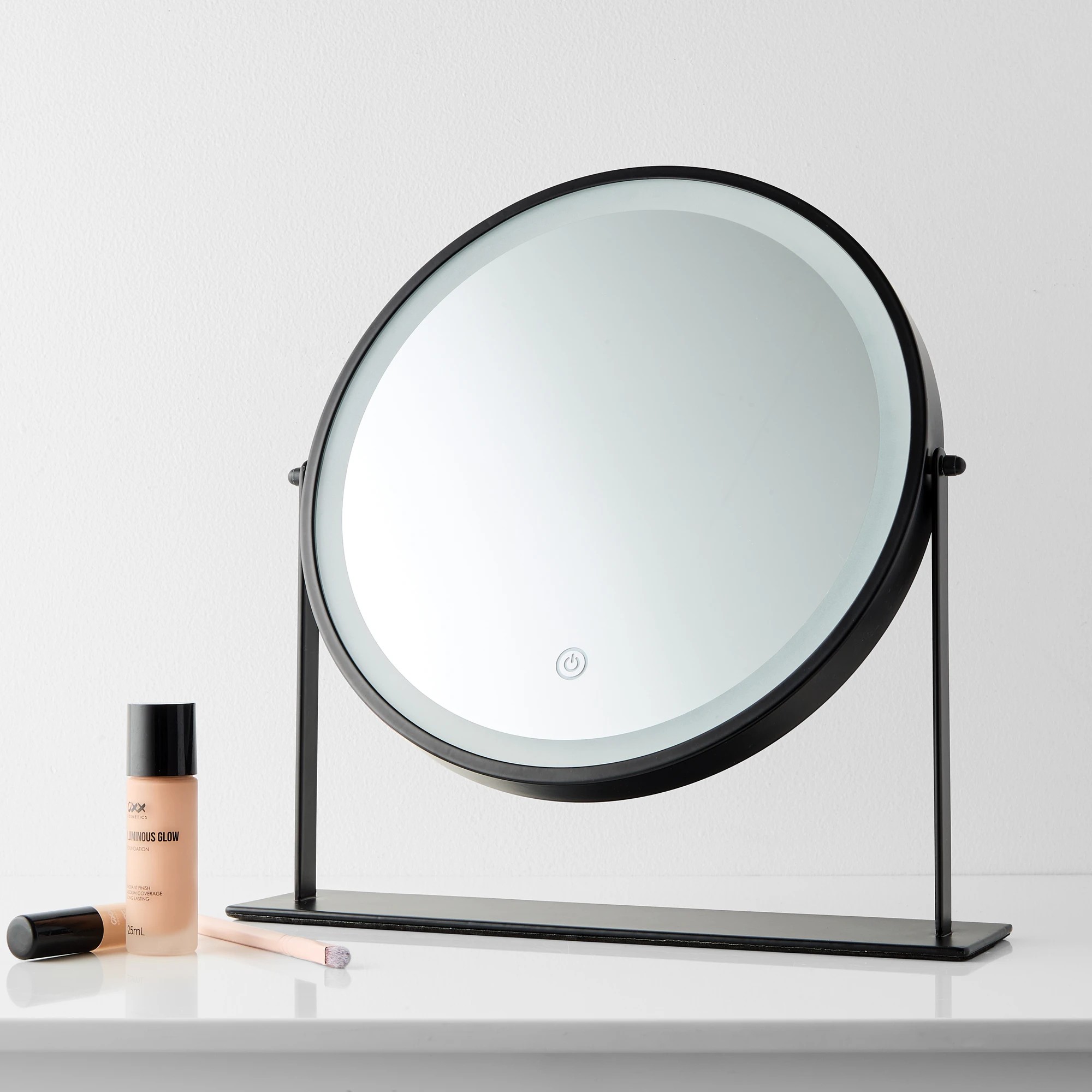 3 Round LED Mirror - Black, 3 of 10