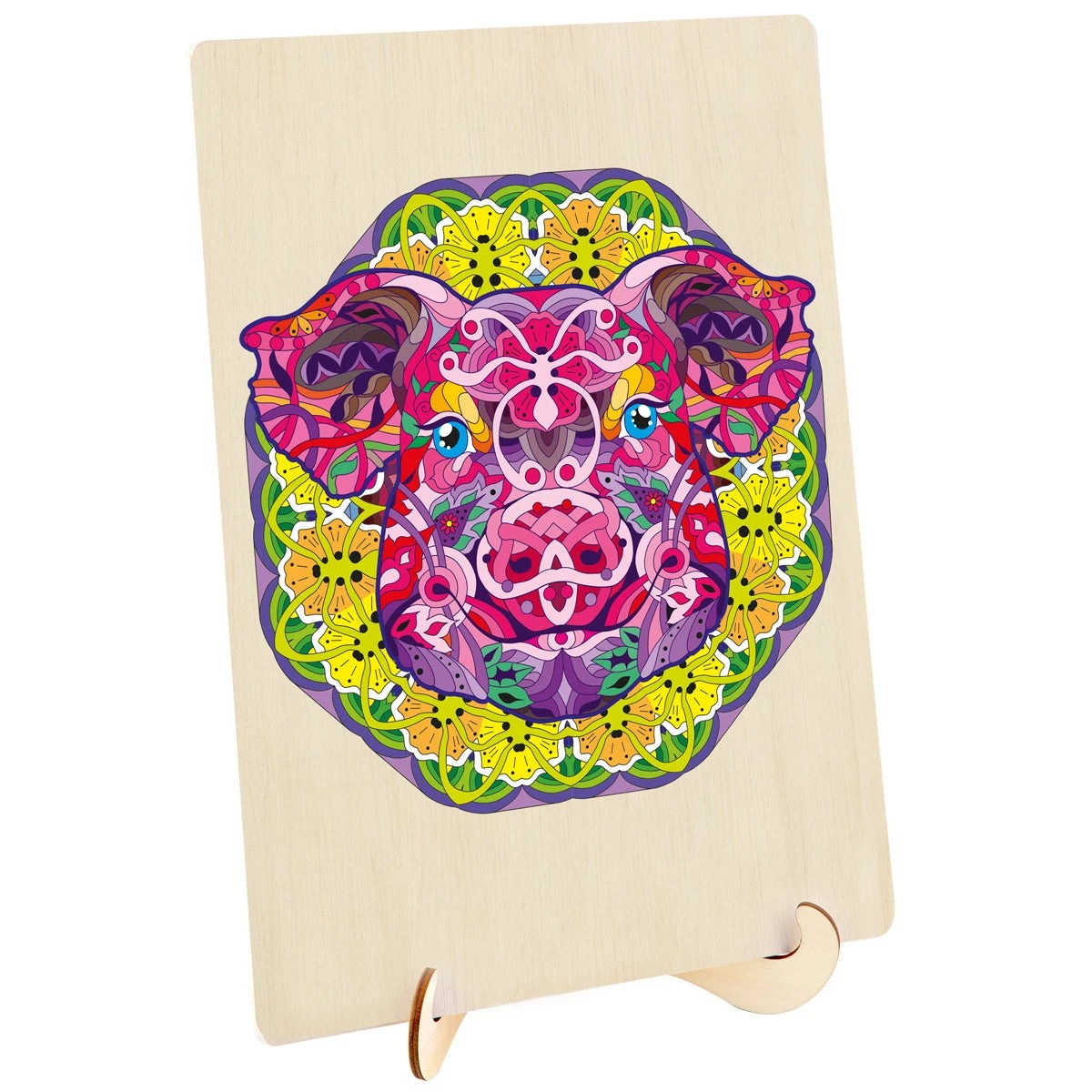 3 Puzzle Master 121 Piece Wooden Jigsaw Puzzle, Pig, 3 of 8