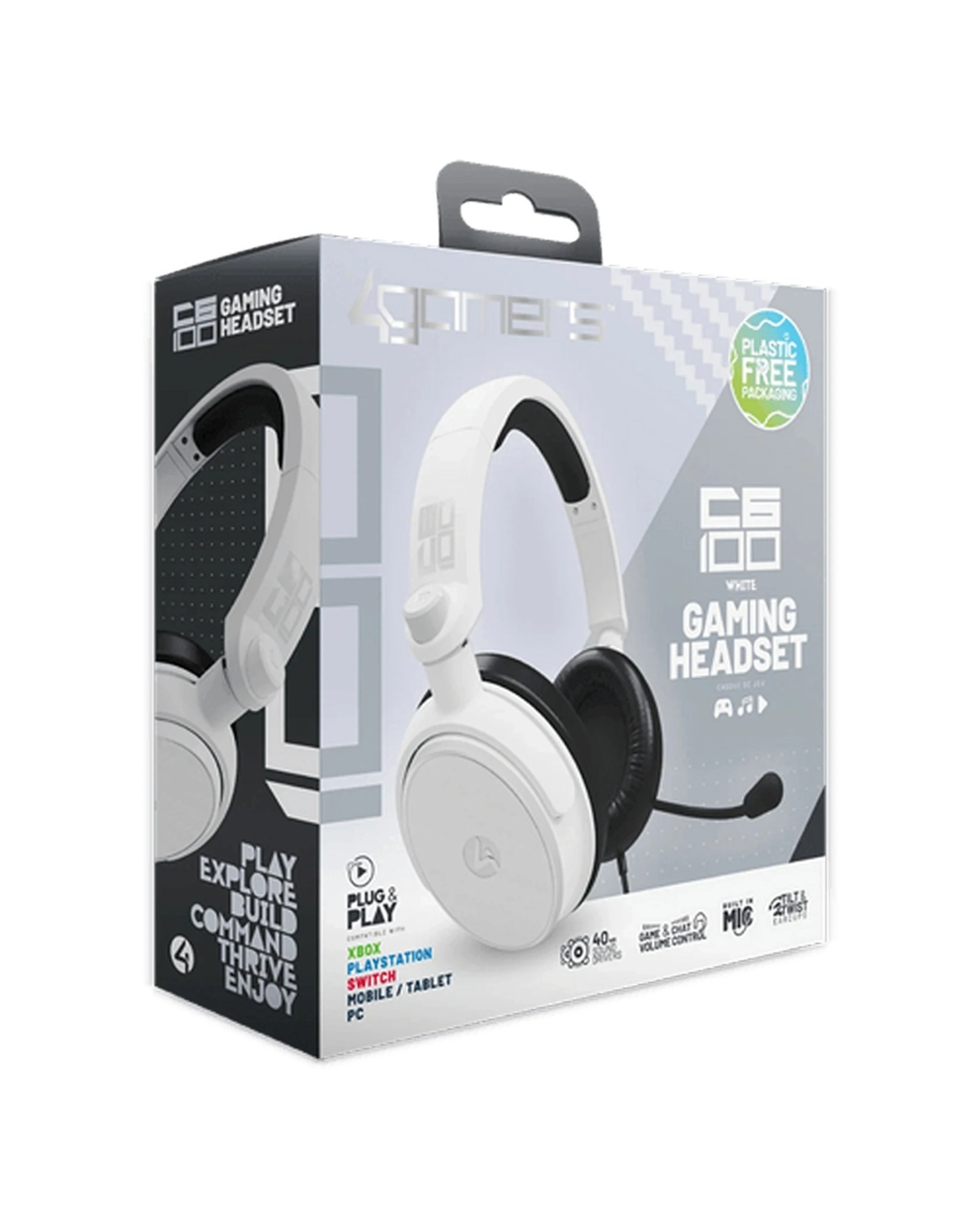 2 4Gamers Multiplatform Wired Over Ear Gaming Headset With Microphone 3.5mm - White, 2 of 5