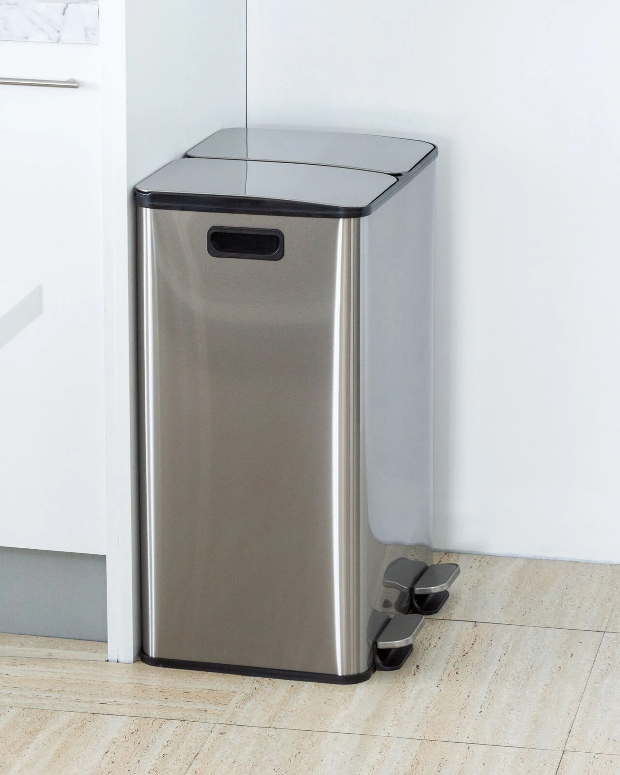 6 Healthy Choice Stainless Steel Dual Compartment 30L each Section Pedal Operation Rubbish Bin, 6 of 7