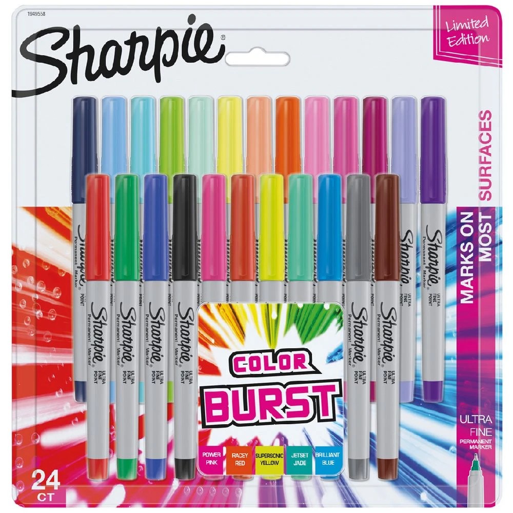 1 Sharpie Ultra Fine Permanent Markers Colour Burst 24 Pack, 1 of 7