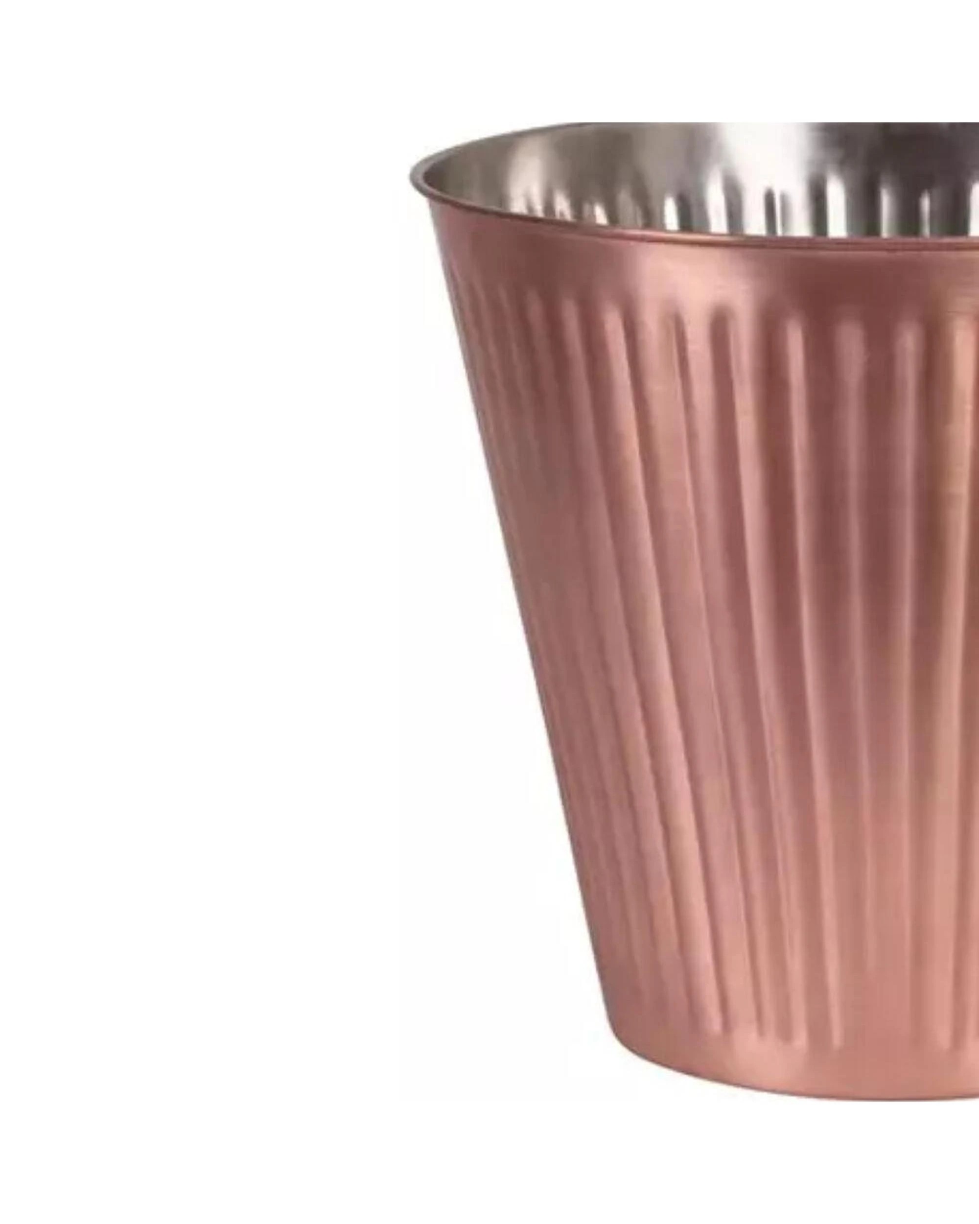 3 Moda Wine Champagne Bucket  Copper Ribbed - Gold, 3 of 3