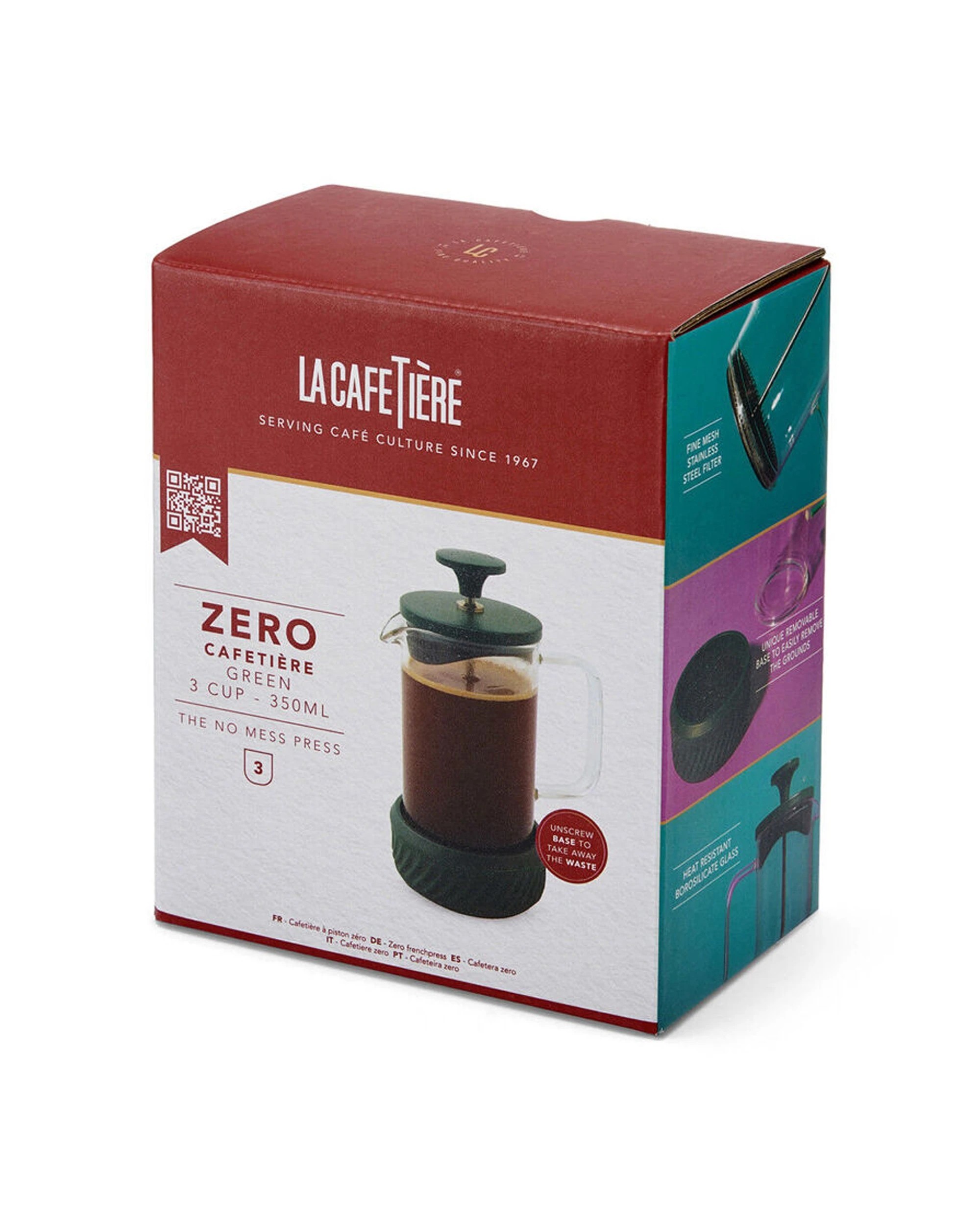 4 La Cafetiere Zero 3-Cup No Mess French Press 3pc Set - Green, 4 of 7