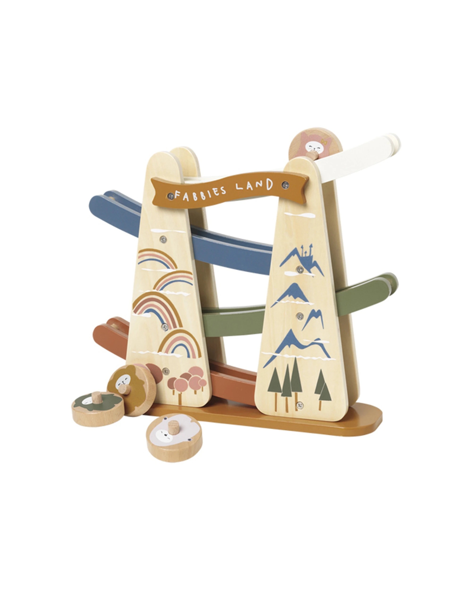 1 Fabelab Fabbies Land Ramp Racer Kids Children Wooden Toy - Natural, 1 of 1