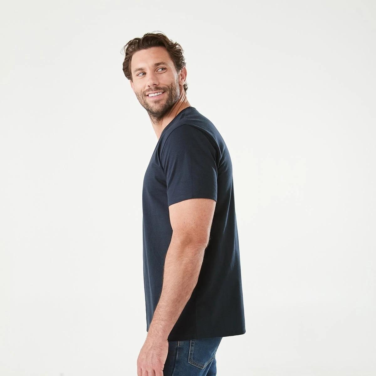 2 Plain V-Neck T-shirt Blu Night, 2 of 5