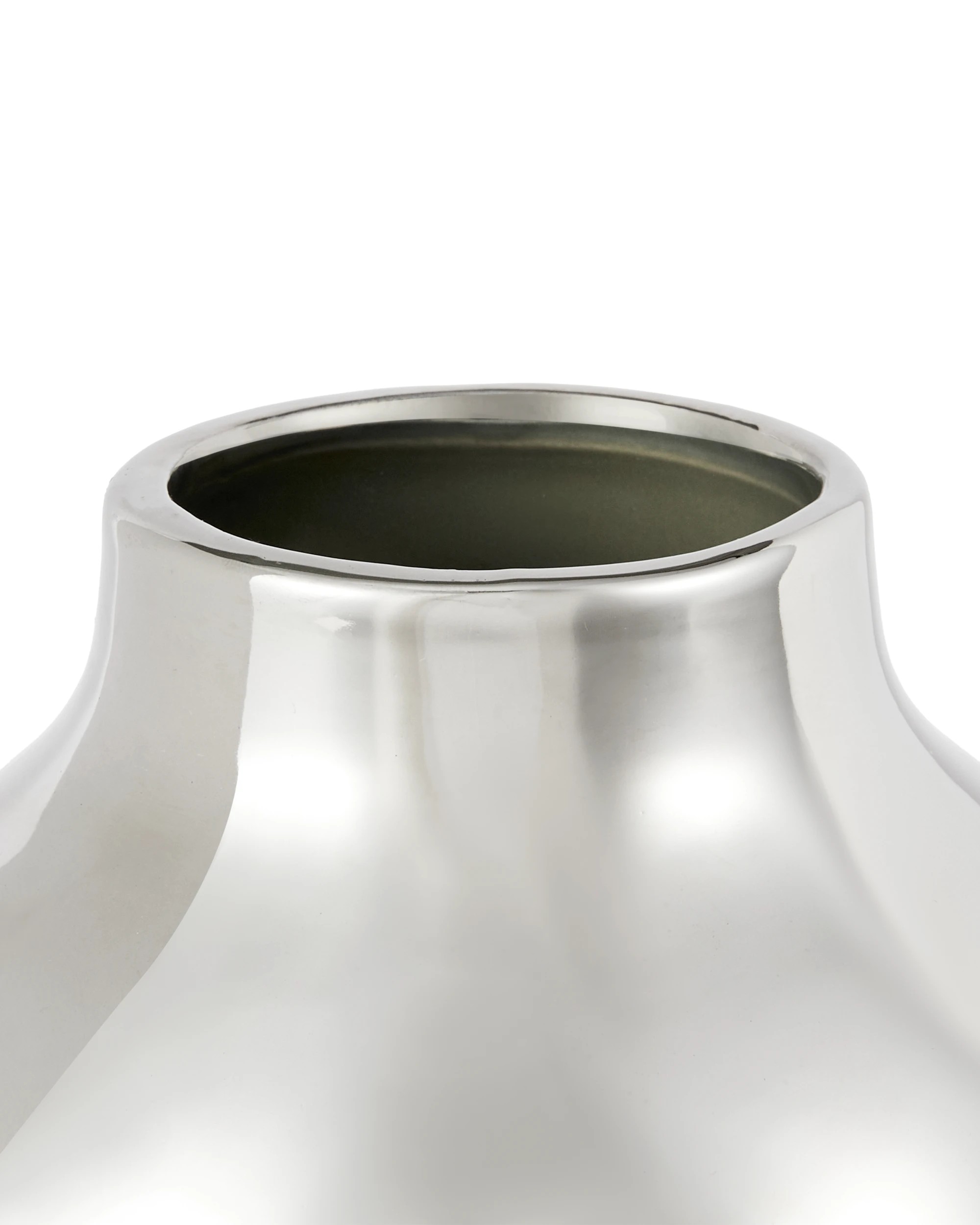 4 Chrome Look Round Vase, 4 of 5
