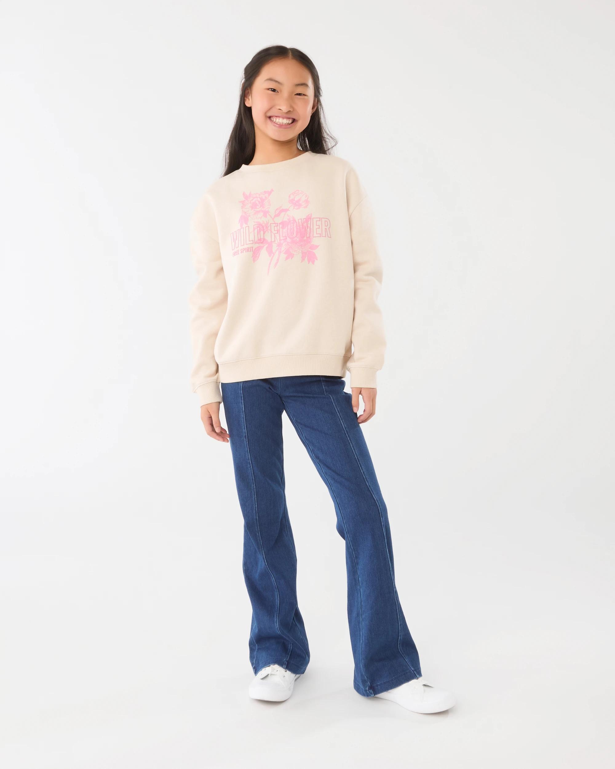 6 Print Crew Neck Sweatshirt Bge Flwer, 6 of 7