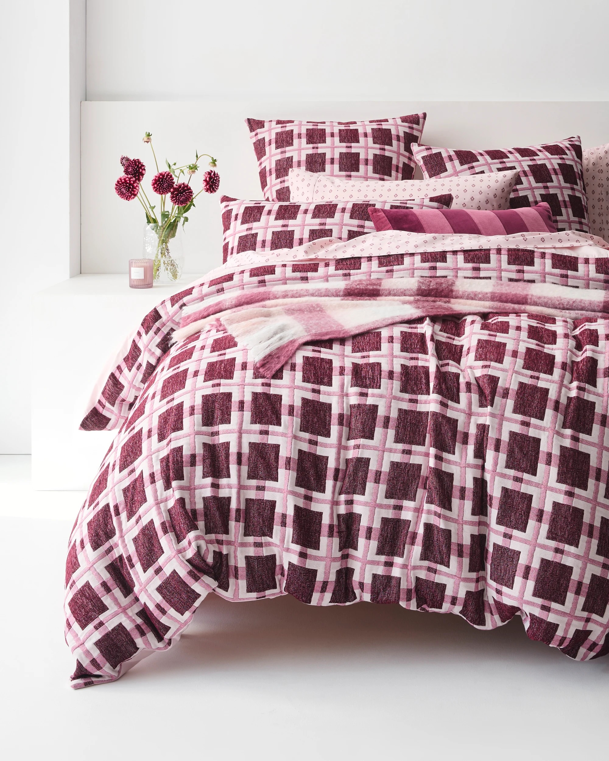 2 Target Scarlett Chenille Textured Quilt Cover Set - Sangria - Queen Bed - Pink, 2 of 8