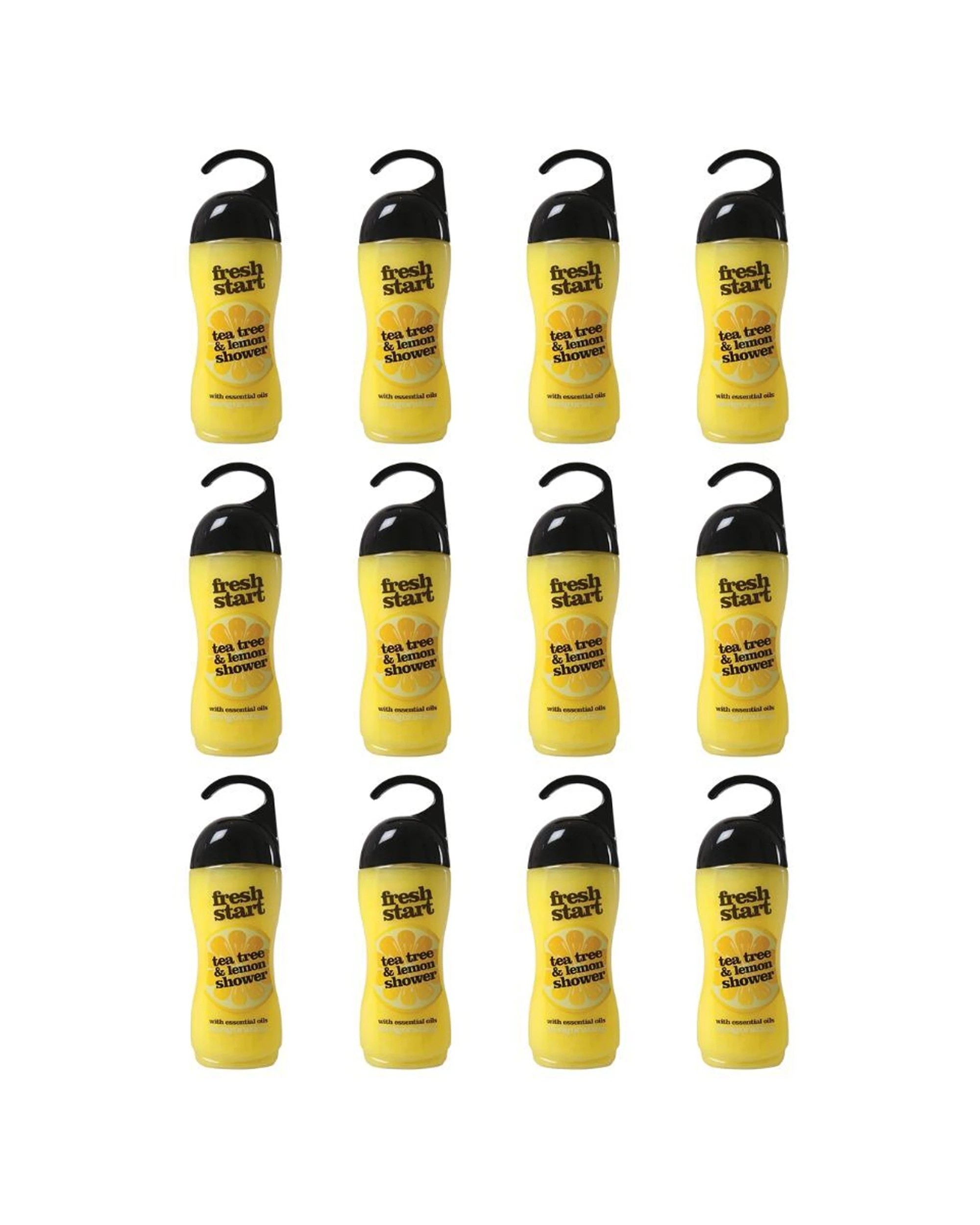 1 Fresh Start 12PK Fresh Start Shower Gel Body Wash Tea Tree Lemon Scent 400ml - Yellow, 1 of 2
