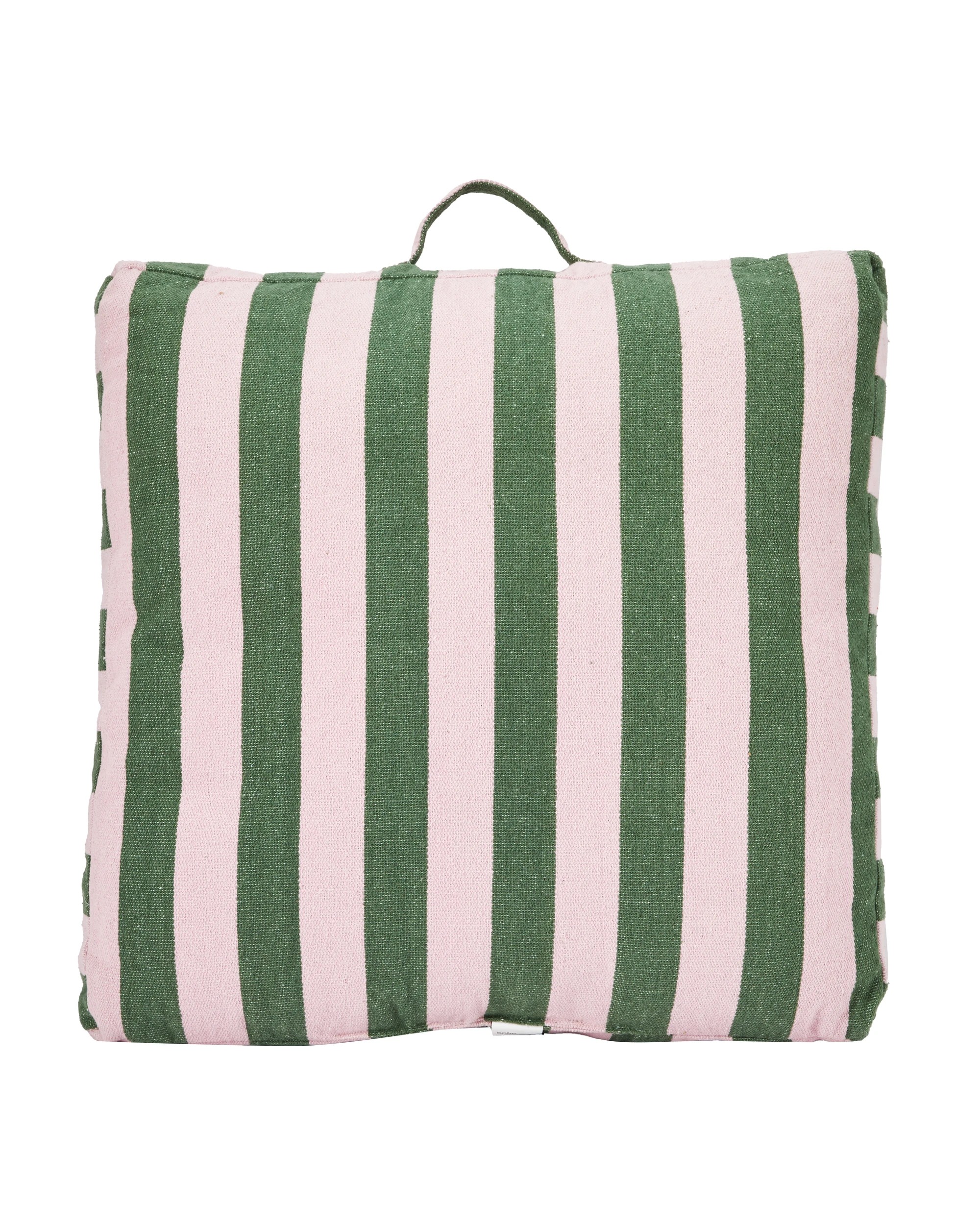 6 60cm Stripe Floor Cushion - Pesto and Pink, 6 of 6