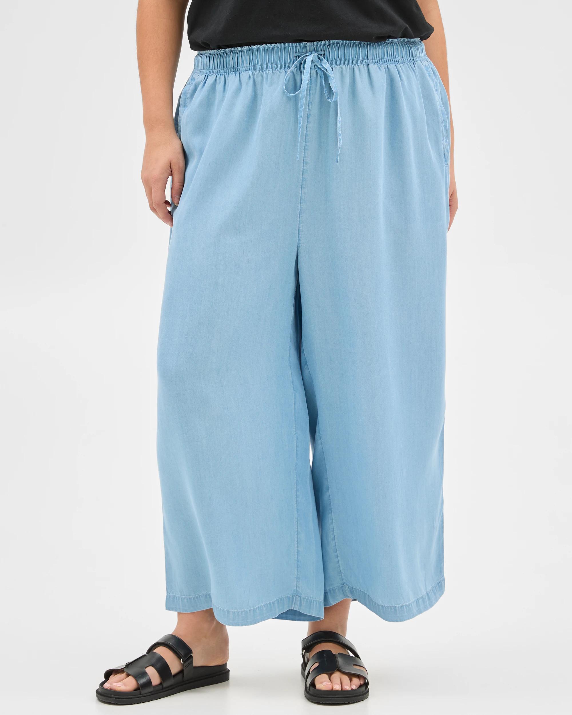 3 Target Plus Size Soft Cropped Wide Leg Pants LIGHT WASH, 3 of 6