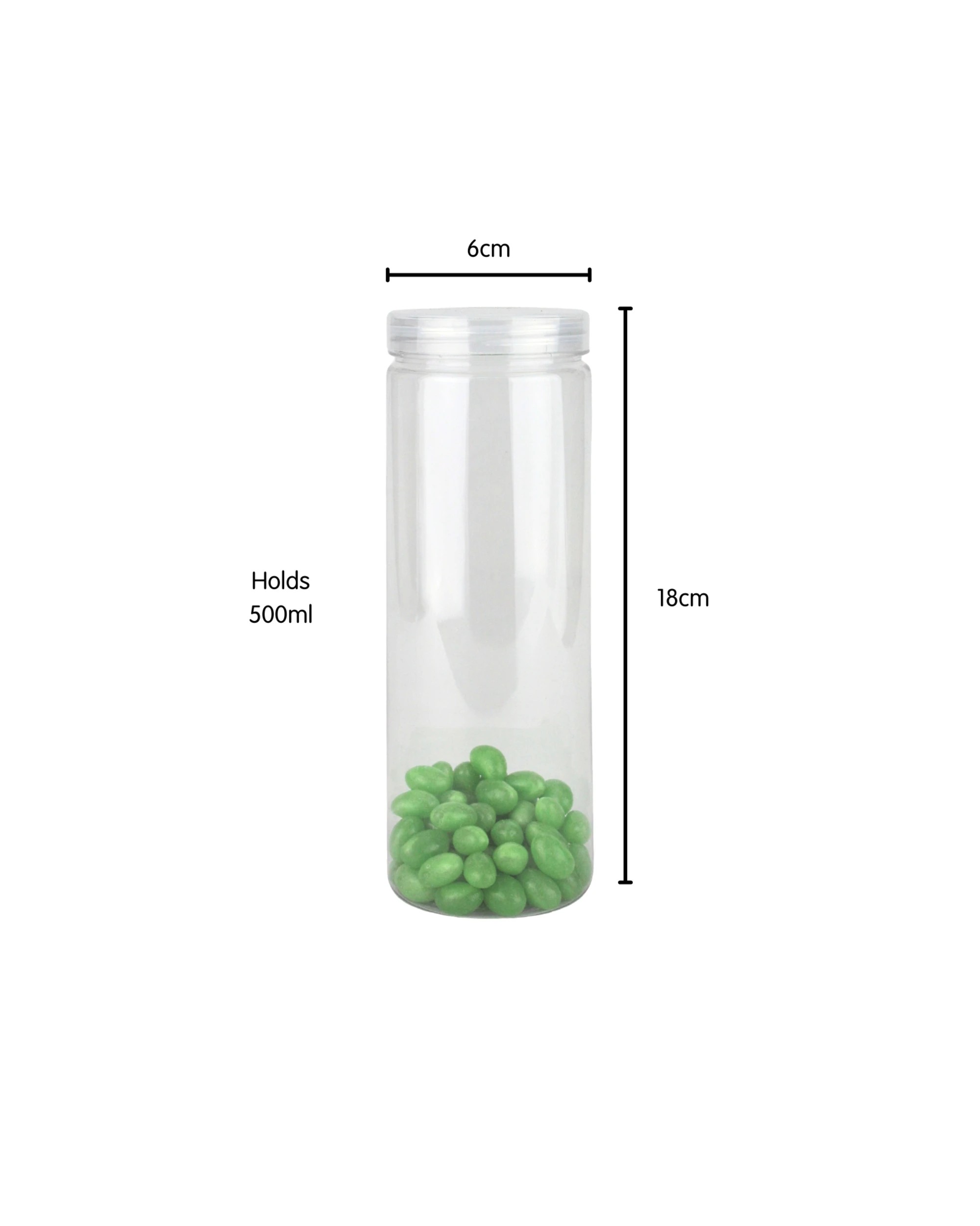 2 Partyrama Tall Clear Plastic Screw Top Jar 500ml, 2 of 3