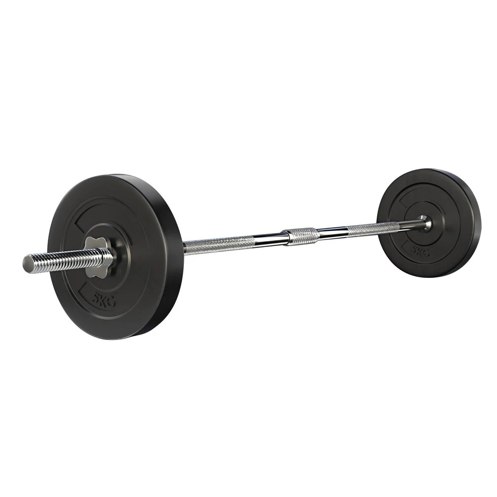 1 Everfit 18kg Barbell Set Weight Plates Bar Lifting Bench 168cm - Multi, 1 of 6
