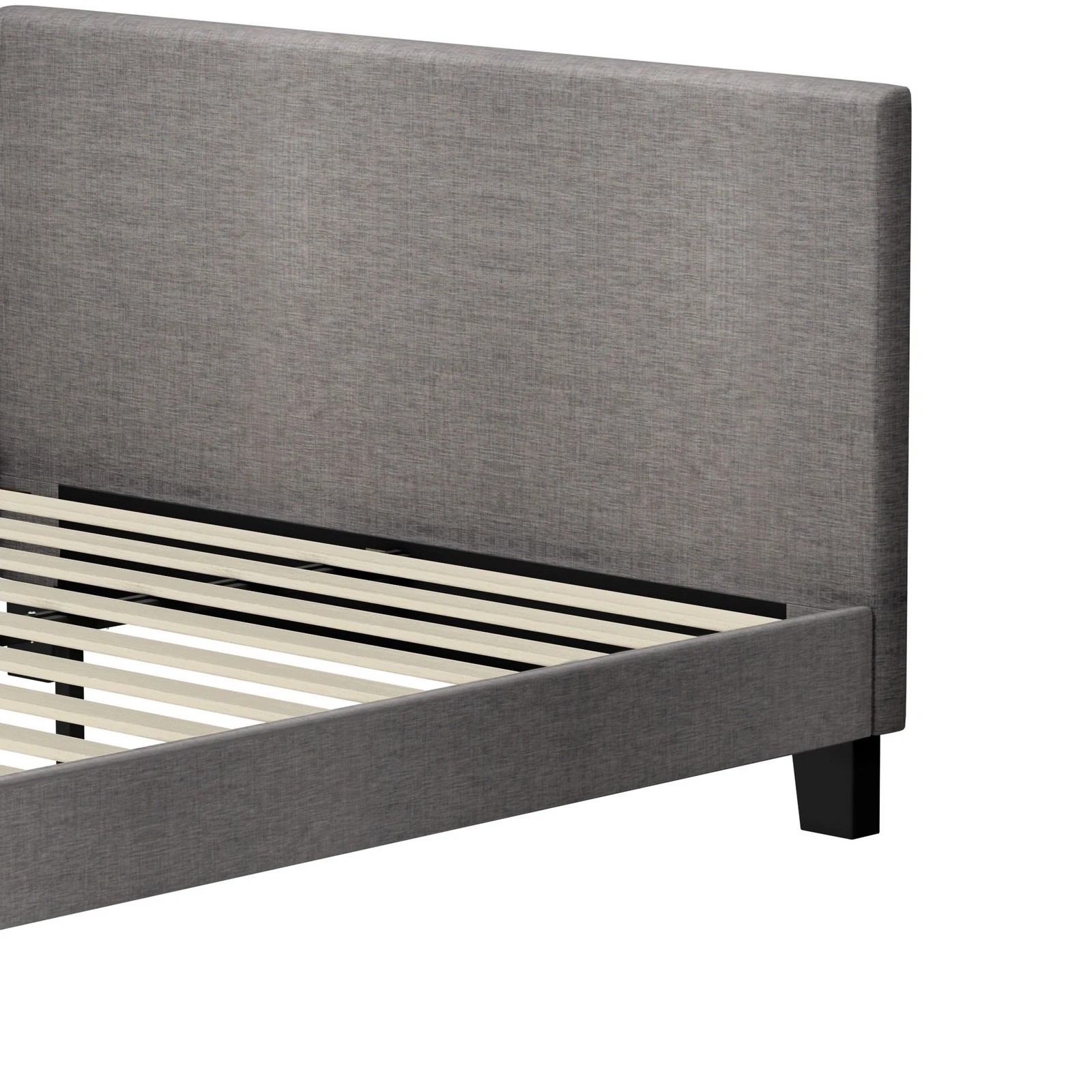 8 Oikiture Bed Frame Double Size Wooden Slats Fabric - Grey, 8 of 10