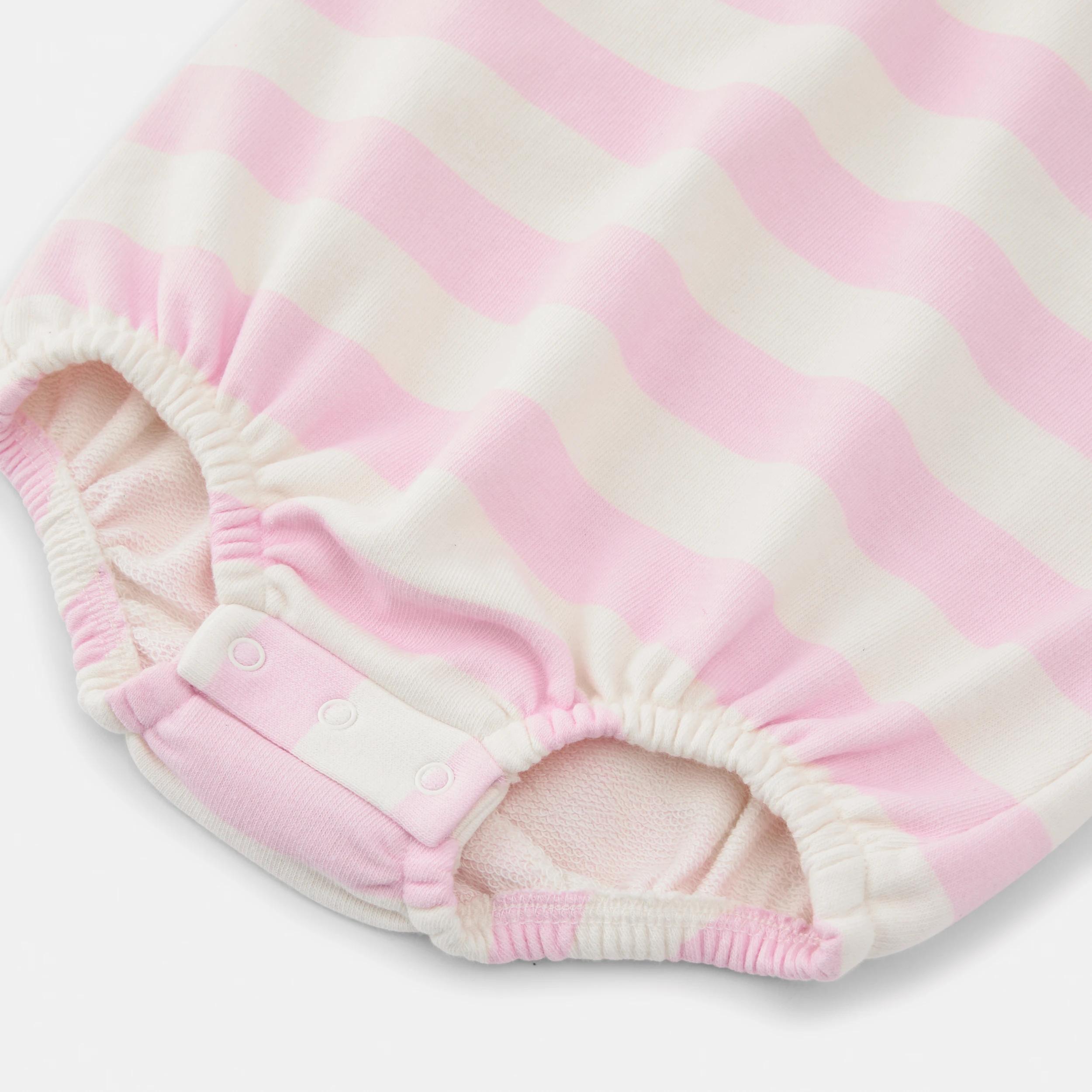 3 Short Sleeve Terry Bodysuit BALLERINA STRIPE, 3 of 5