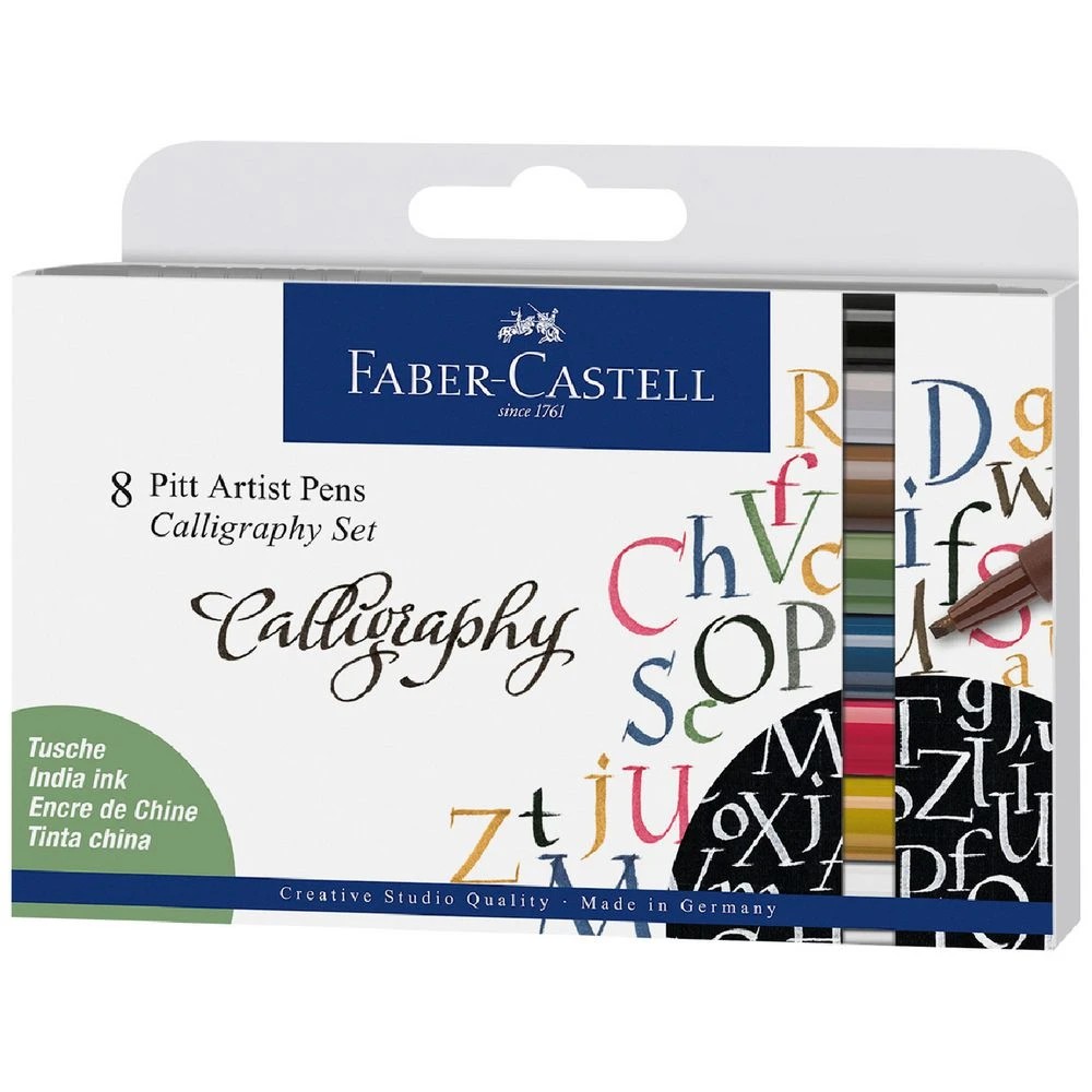 1 Faber-Castell Pitt Artist Pen Calligraphy Set 8 Pack, 1 of 2
