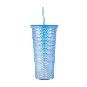 Blue Textured Smoothie Tumbler
