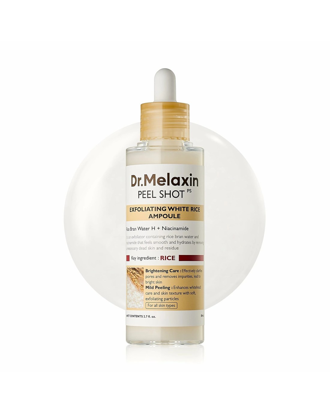 Dr Melaxin Peel Shot Rice Serum -, 80ml - Yellow - Kmart