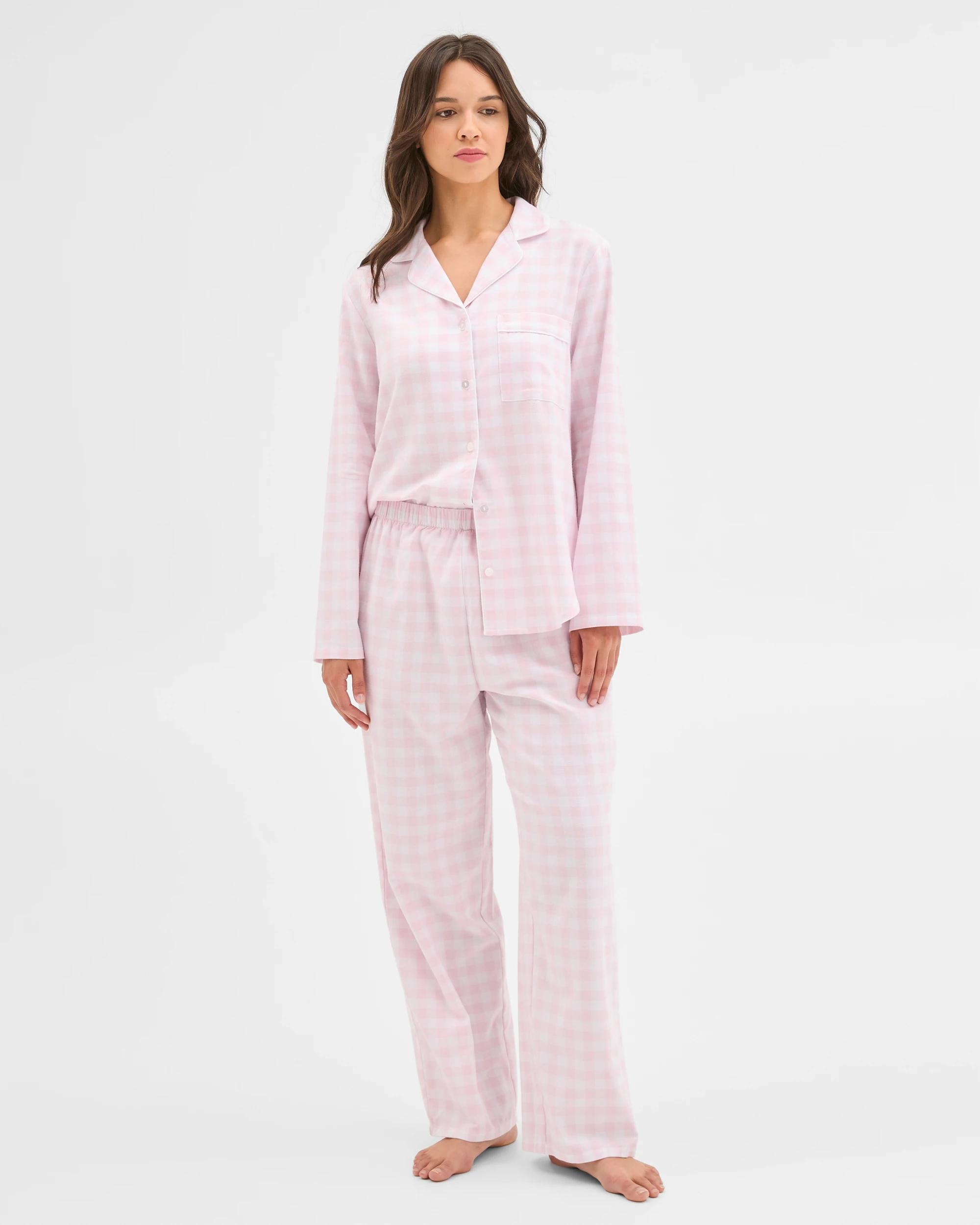 1 Target Woman Australian Cotton Flannelette Pyjama Set PINK GINGHAM, 1 of 7