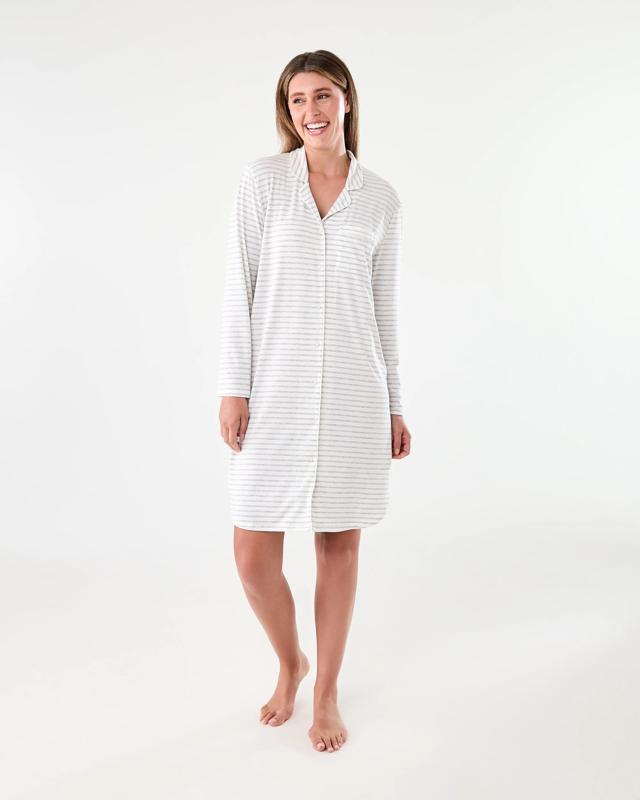 Long Sleeve Button Through Comfort Nig