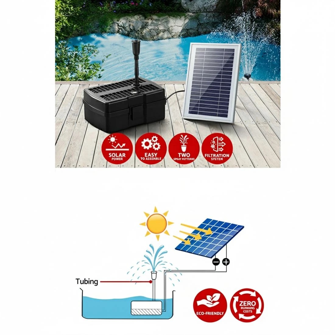 4 Gardeon Solar Pond Pump with Filter Box 4.6FT - Black, 4 of 6