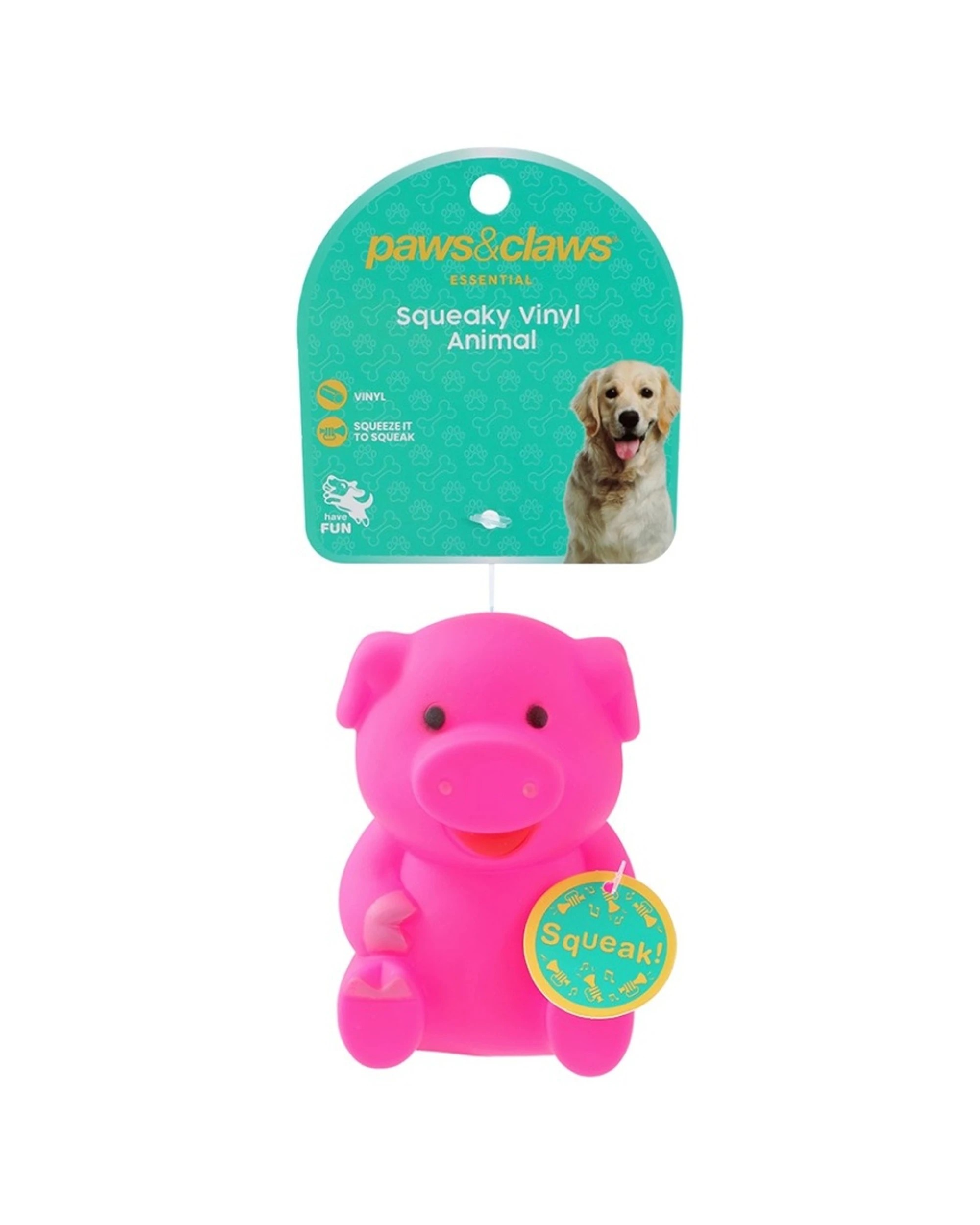 2 Paws & Claws 6PK Vinyl Animal Pet Dog Cat Toy With Built-In Squeaker 11x10x8cm - Assorted, 2 of 6