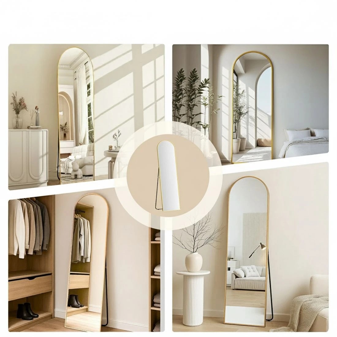 6 Embellir Full Length Mirror Floor Dressing Mirror 160cm - Gold, 6 of 6