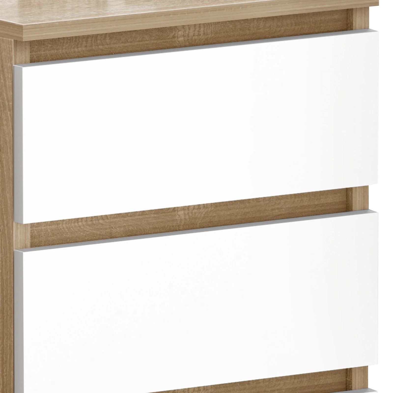 9 Alfordson Bedside Table Nightstand 3 Drawers Side End Table - Wood White, 9 of 10