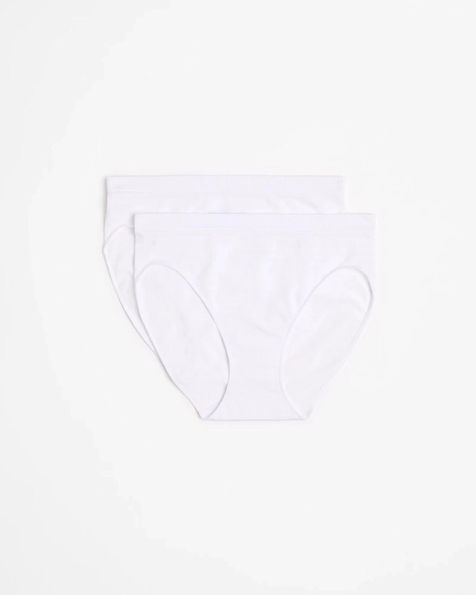 1 Target Woman 2 Pack Seamfree Matte and Shine High Cut Briefs WHITE, 1 of 4