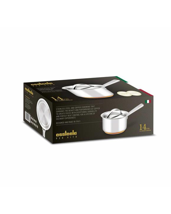Essteele Per Vita Stainless Steel Covered Saucepan 14cm 1.2L Round - Silver