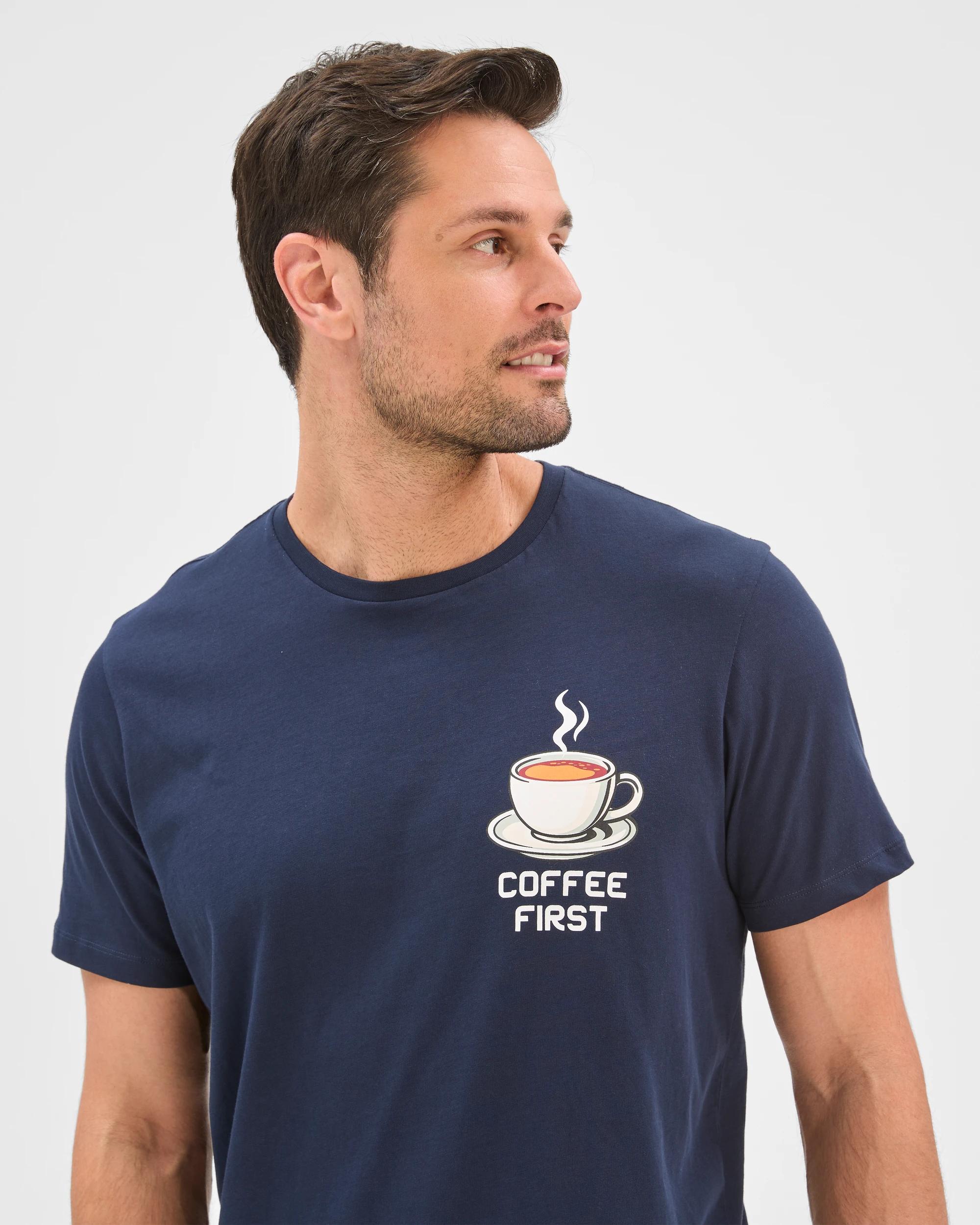 4 Target Man T-Shirt and Shorts Pyjama Set COFFEE NAVY, 4 of 7