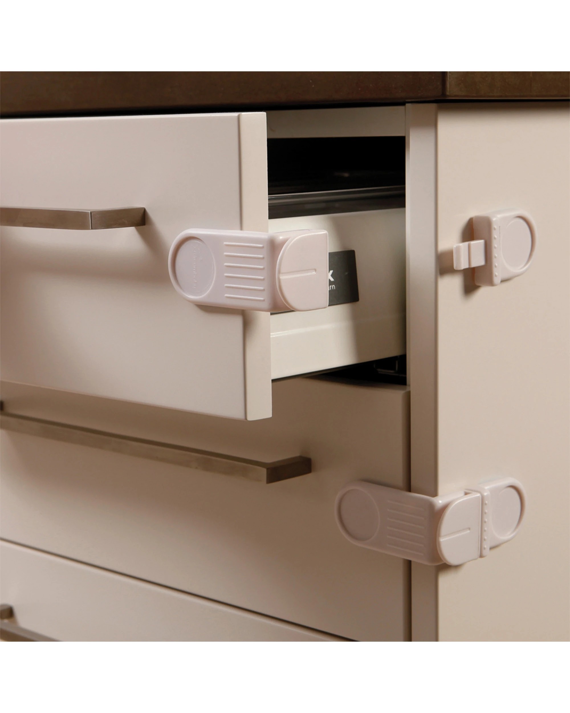 5 Dreambaby 2pc Baby Safety Angle Lock For Corner Cabinets Adhesive Backing - White, 5 of 6